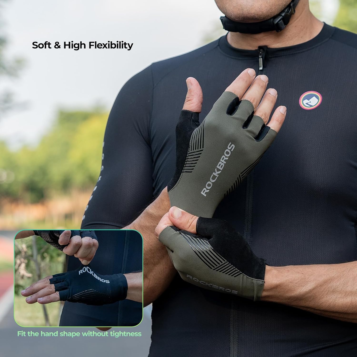 ROCKBROS Cycling Gloves for Men Women Shock Absorbing Breathable | Padded Palm Reduces Hand Fatigue, Ideal for Cycling Gym Outdoor - Image 6