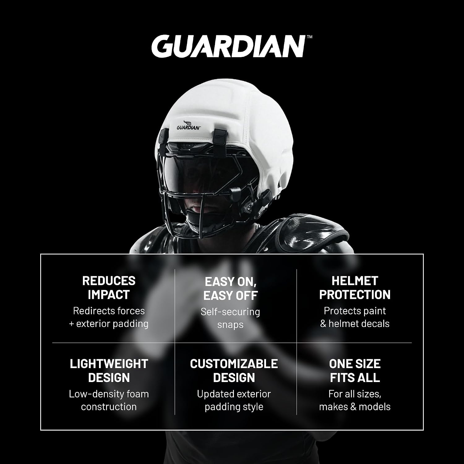 Guardian Cap 2.0 - Soft-Shell Helmet Cover for Football - Reduces Impact and Protects Helmets - One Size Fits All for Youth, High School and College Programs - Image 5