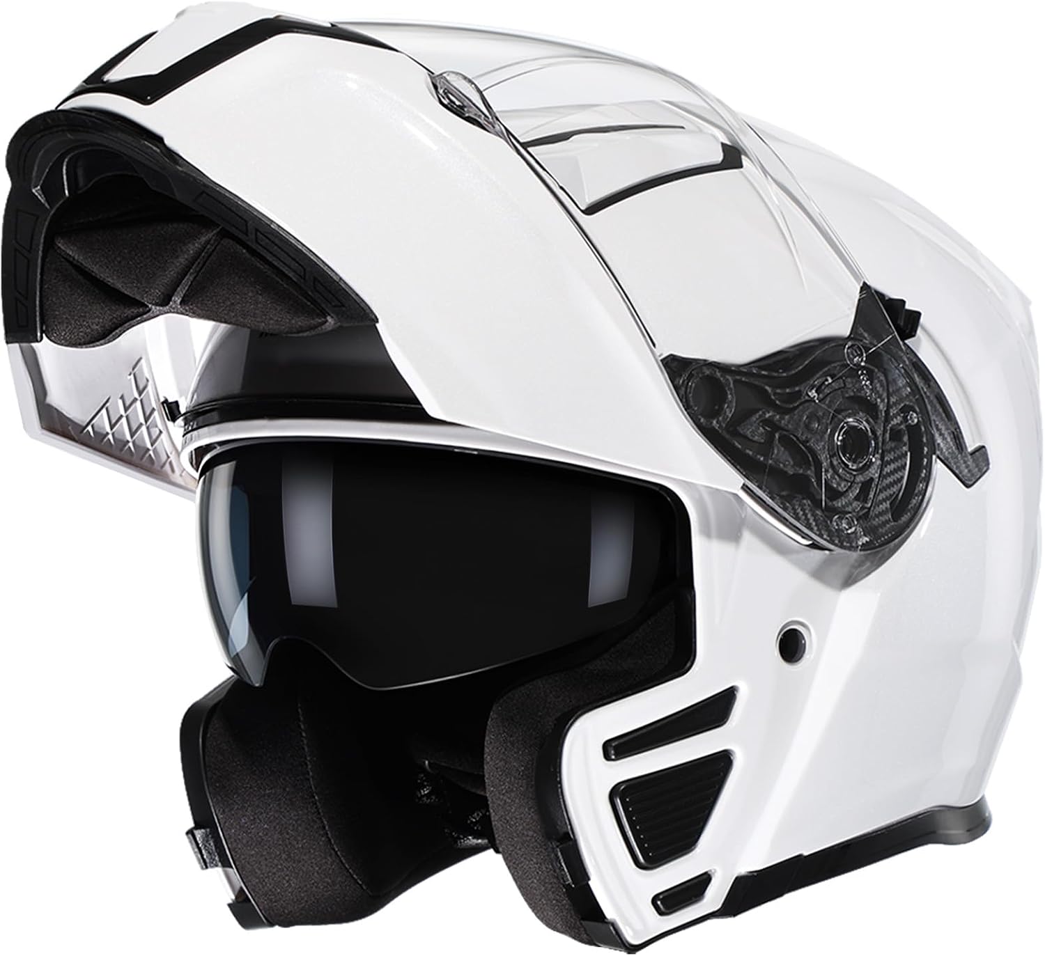TRIANGLE Flip Up Modular Helmet, Dual Visor Full Face DOT Approved Adults | Features quick-release inner sunshield, custom-fit washable liner, and aerodynamic airflow for all-season versatility - Image 2