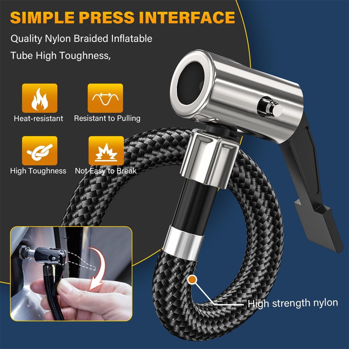 Tire Inflator Portable Air Compressor,Digital Cordless Tire Inflator,2X Faster Car Tire Pump with 20V Rechargeable Battery,Dual Power Supply Modes,Air Pump for Car Tires,E-Bike etc. - Image 7