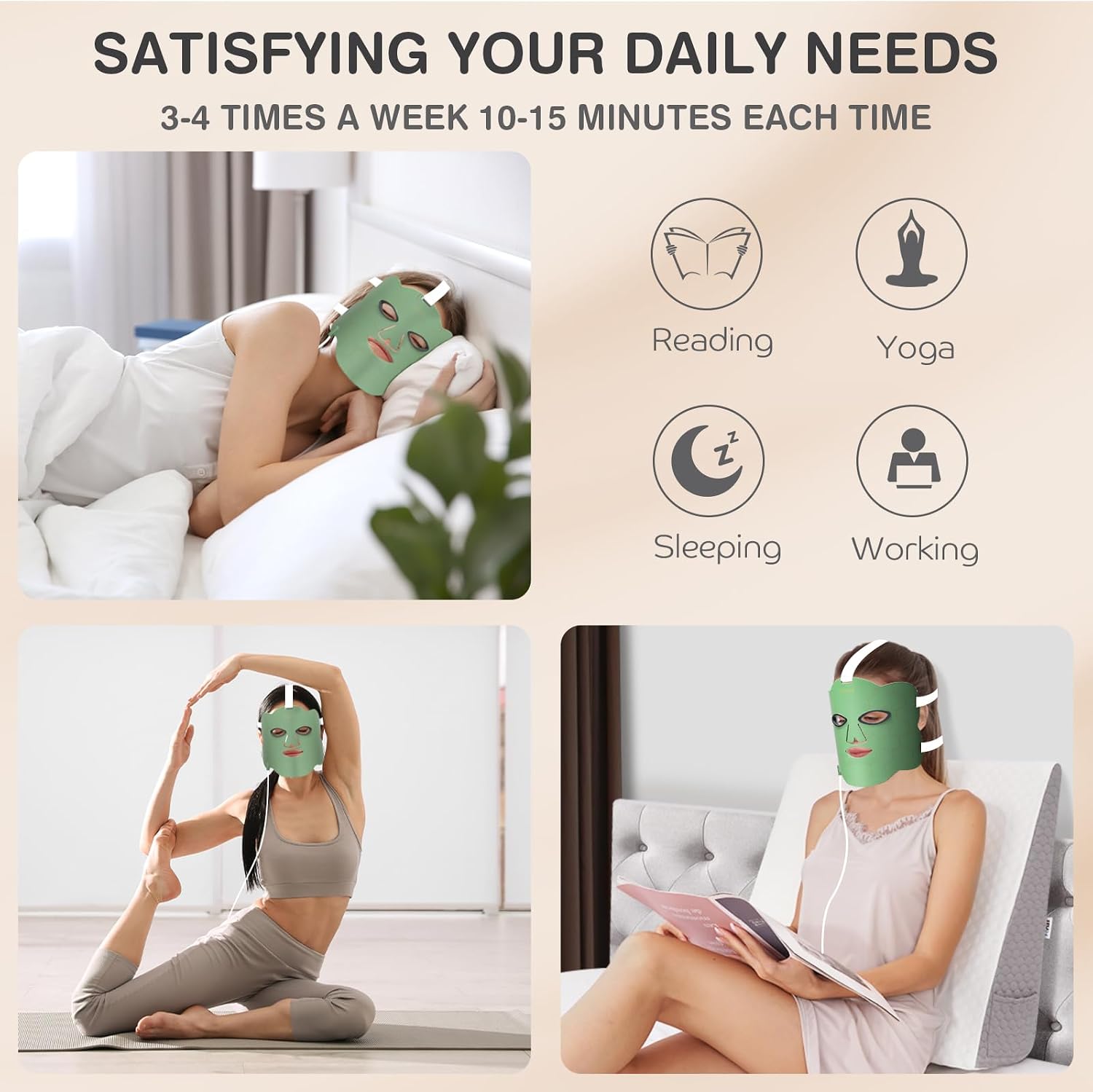 660nm & 850nm Red Light for Face, Soft LED Red Light Mask Face for Home Use - Image 5