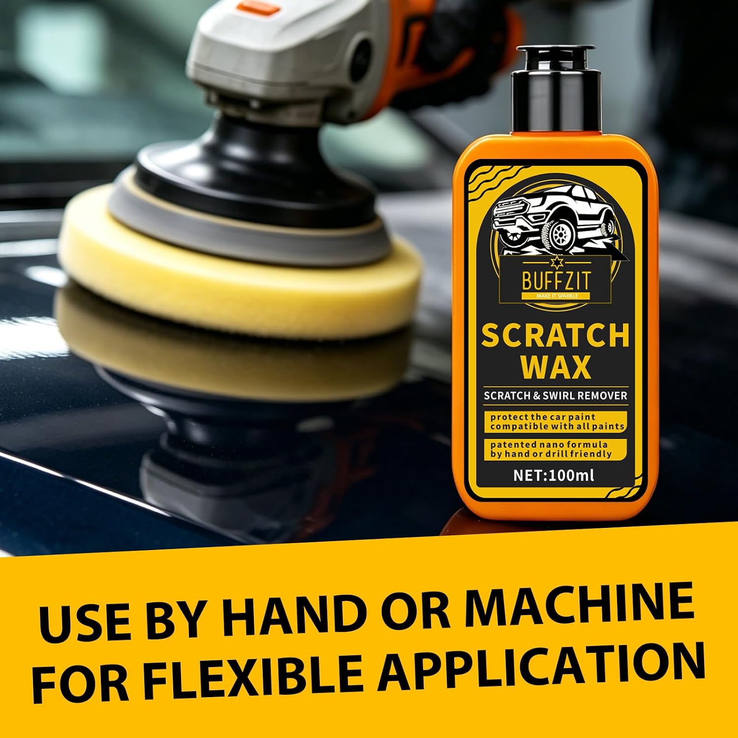 Car Scratch Remover for Vehicles, Scratch Repair Wax, Rubbing & Polishing Compound, Easily Removes Surface Scratches, Effectively Reduces Swirl Marks for Cars and Other Vehicles, 3.4oz/100ml - Image 3