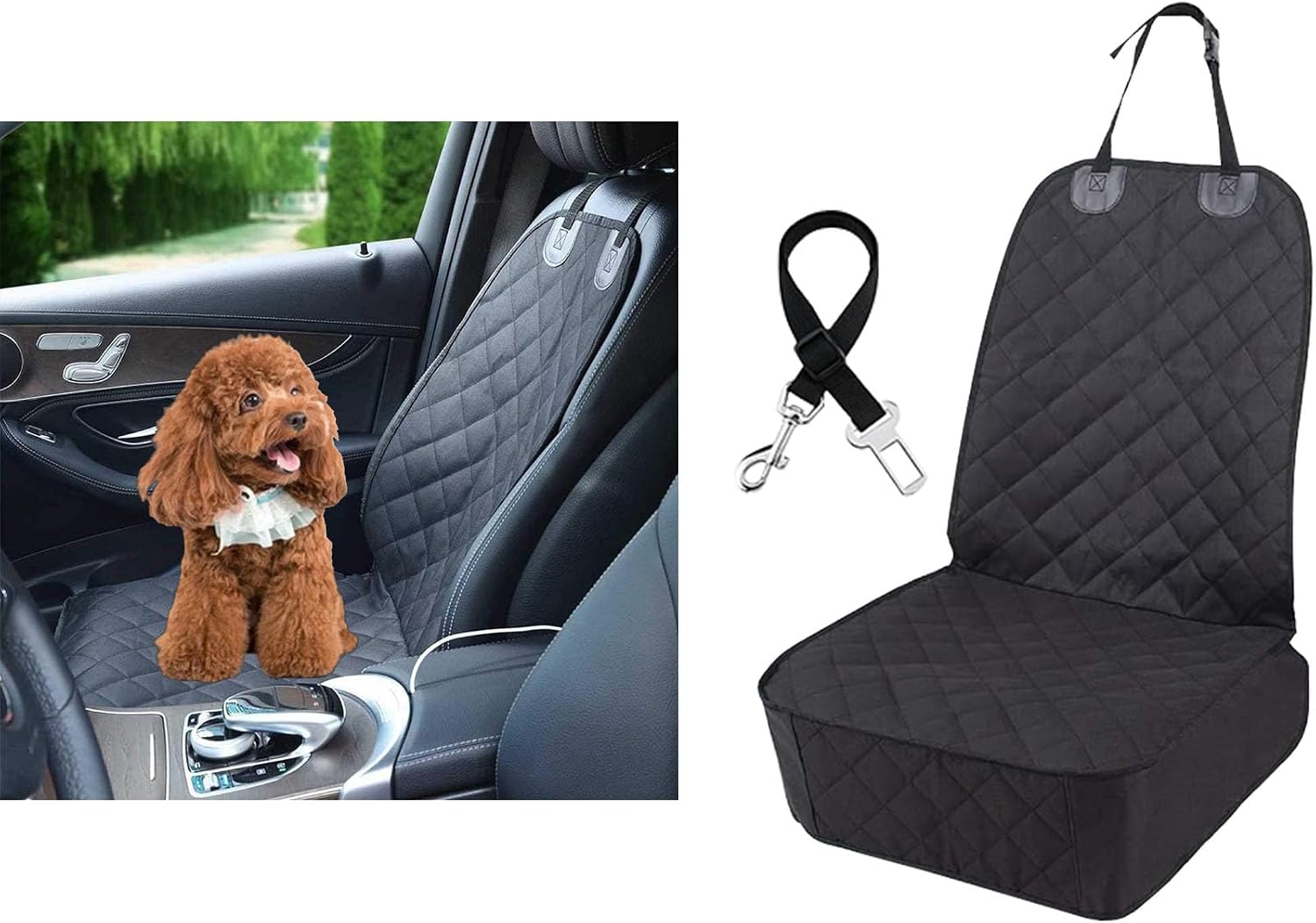 Waterproof Front Seat Car Cover, Pet Front Cover for Cars, Scratch Proof & Nonslip Seat Pet Cover, Dog Car Seat Cover with Seat Belt Fits Most Cars, Suvs - Image 2