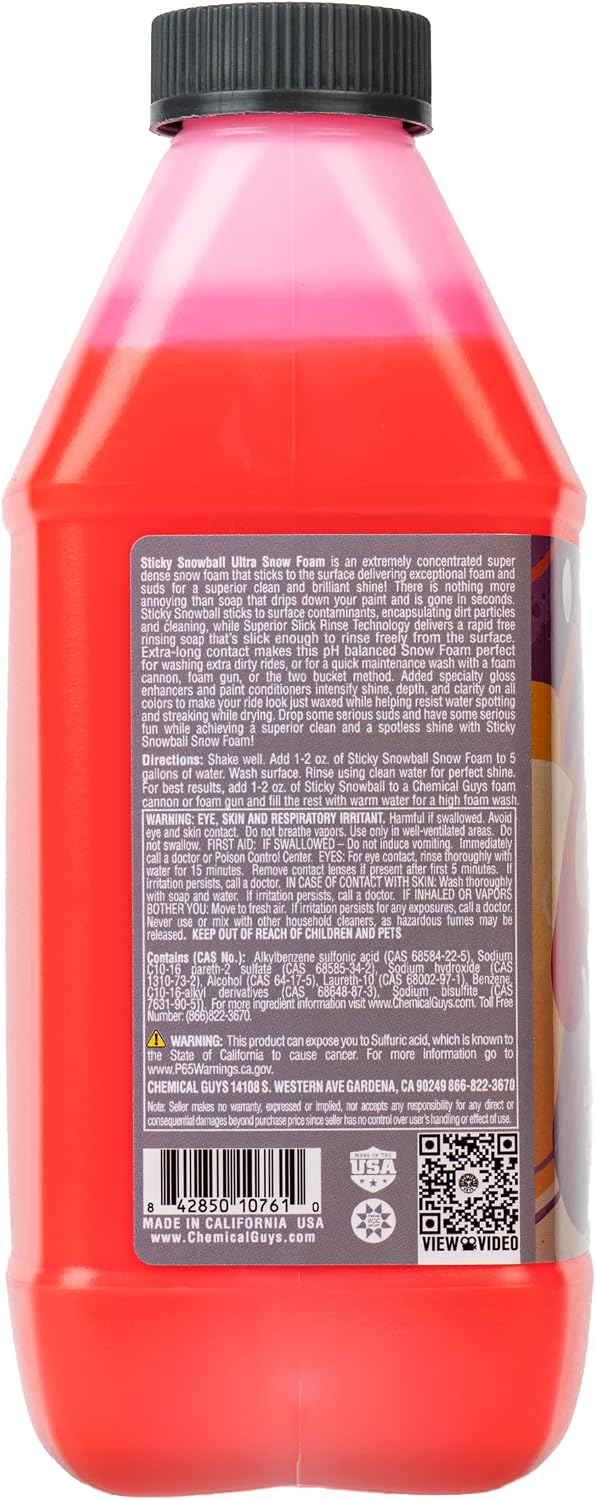 Chemical Guys, Sticky Snowball Ultra Snow Foam Wash Soap, Cherry, 64 oz - Image 14