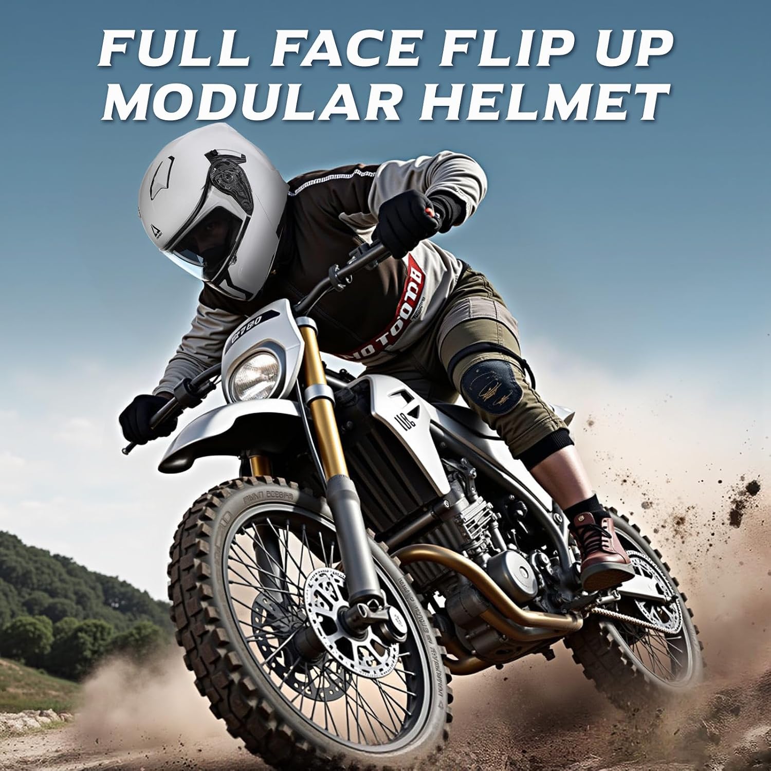 TRIANGLE Flip Up Modular Helmet, Dual Visor Full Face DOT Approved Adults | Features quick-release inner sunshield, custom-fit washable liner, and aerodynamic airflow for all-season versatility - Image 8