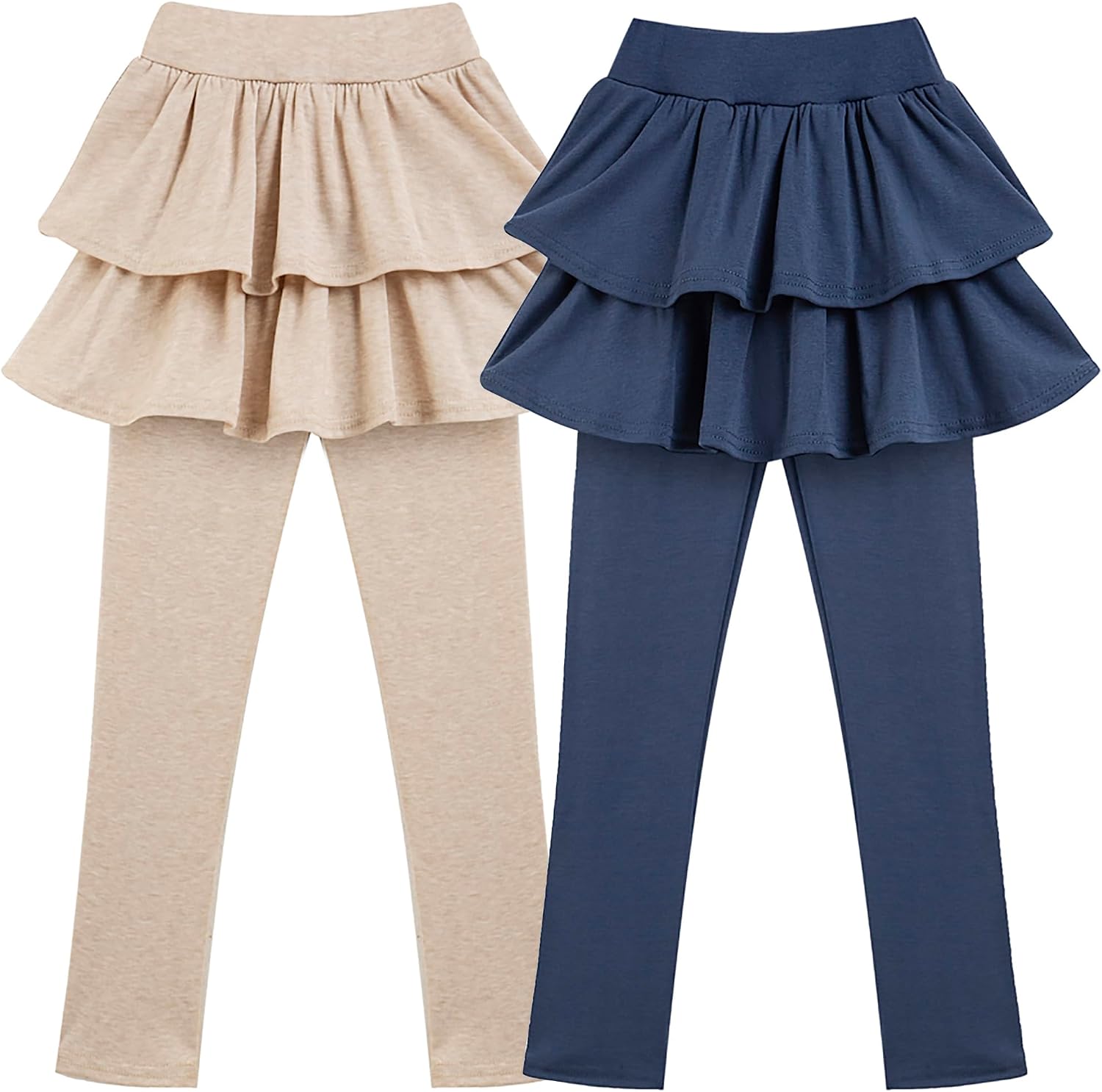 Girls School Uniform Pants Leggings with Skirts Stretch Warm Jegging 4-12 Years - Image 3
