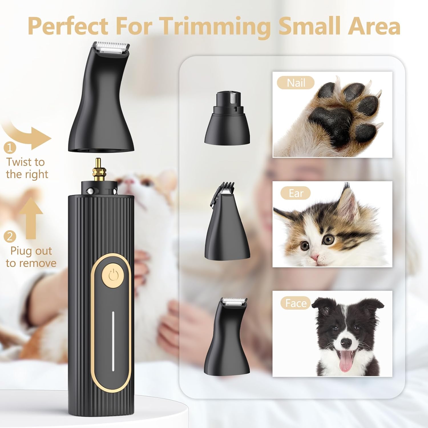 Dog Clippers for Grooming for Heavy Thick Hair&Coats,Low Noise Hair Trimmer,Rechargeable Cordless Pet Shaver, Dog Grooming Kit with Paw Trimmer Nail Grinder for Small Large Dogs - Image 3
