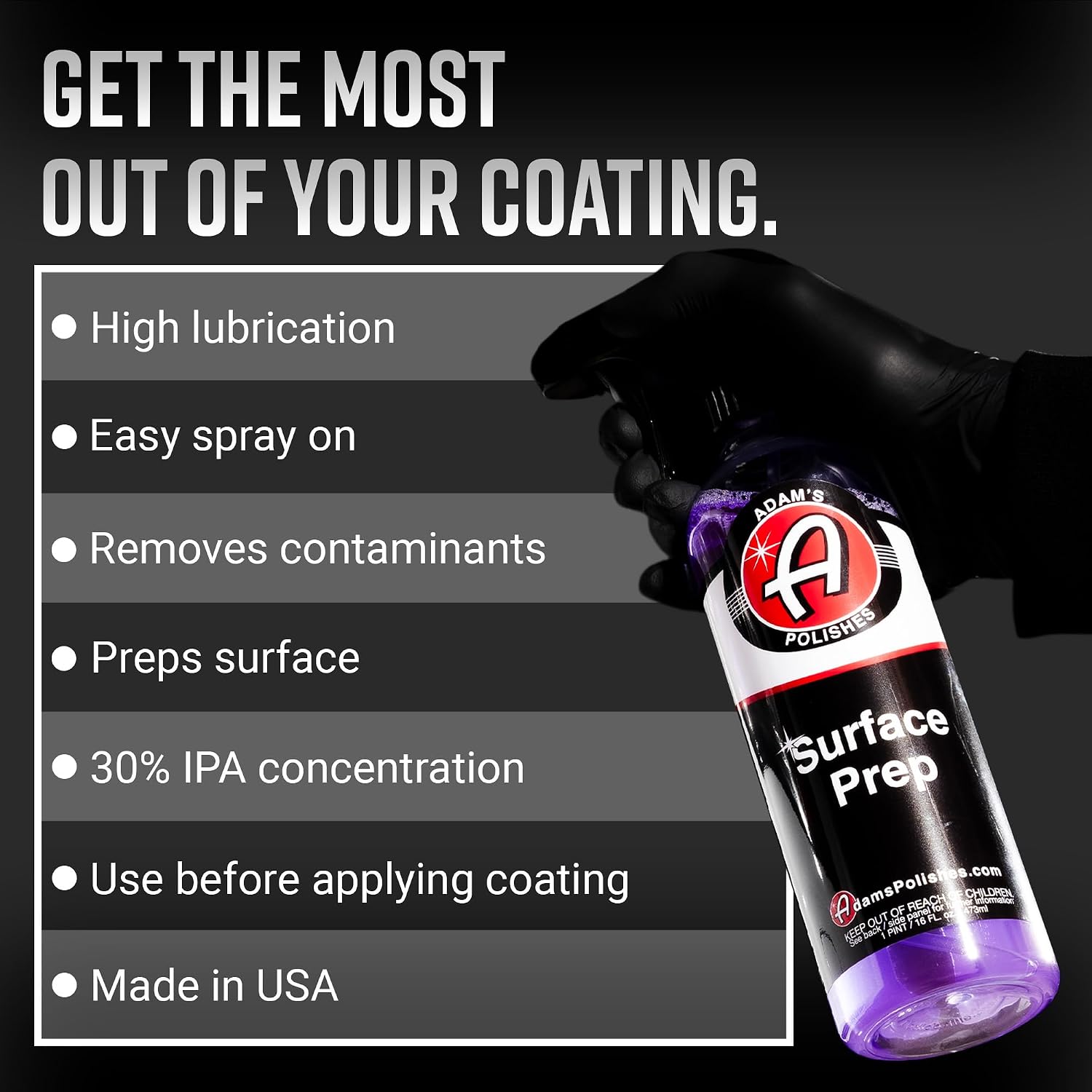 Adam's Polishes Surface Prep (16oz) - A Surface Cleanser Spray for Auto Paint Prep to Apply Any Ceramic Coating, Car Wax, or Spray Sealant | Use After Clay Bar, Car Wash & Orbital Polisher Treatment - Image 3
