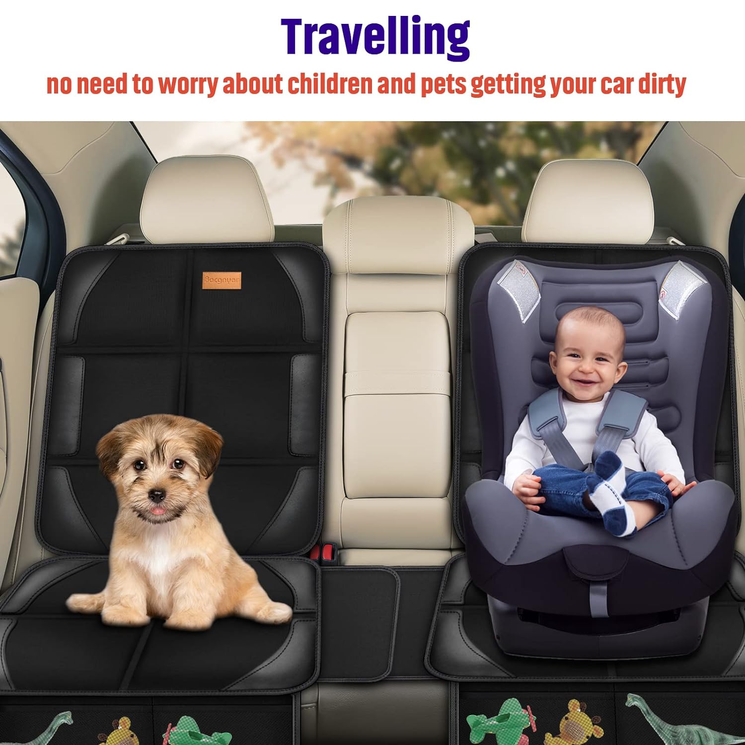 Bacgnyer Car Seat Protector, 2 Pack of Seat Protectors, Thickest Padded 600D Fabric Padding, Waterproof, Durable, Anti Slip Backing, Child Seat Protection, Suitable for Babies, Toddlers, Children - Image 8