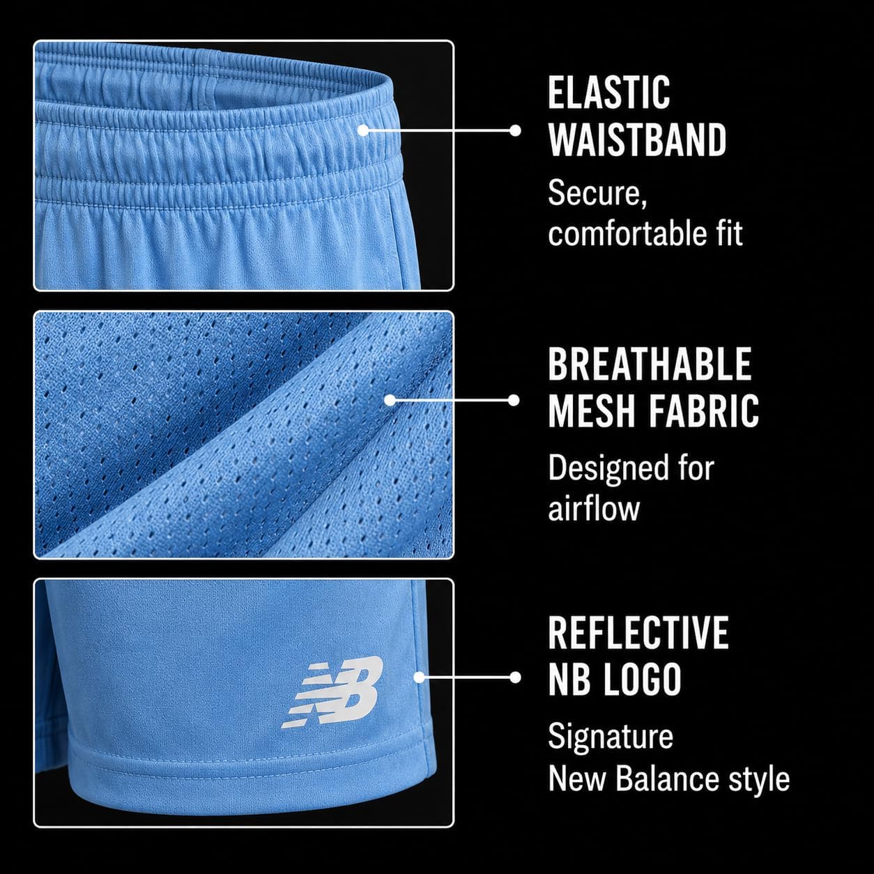 New Balance Boys Athletic Shorts - 2 Pack Moisture-Wicking Performance Mesh Active Boys Basketball Gym Shorts (8-20) - Image 5