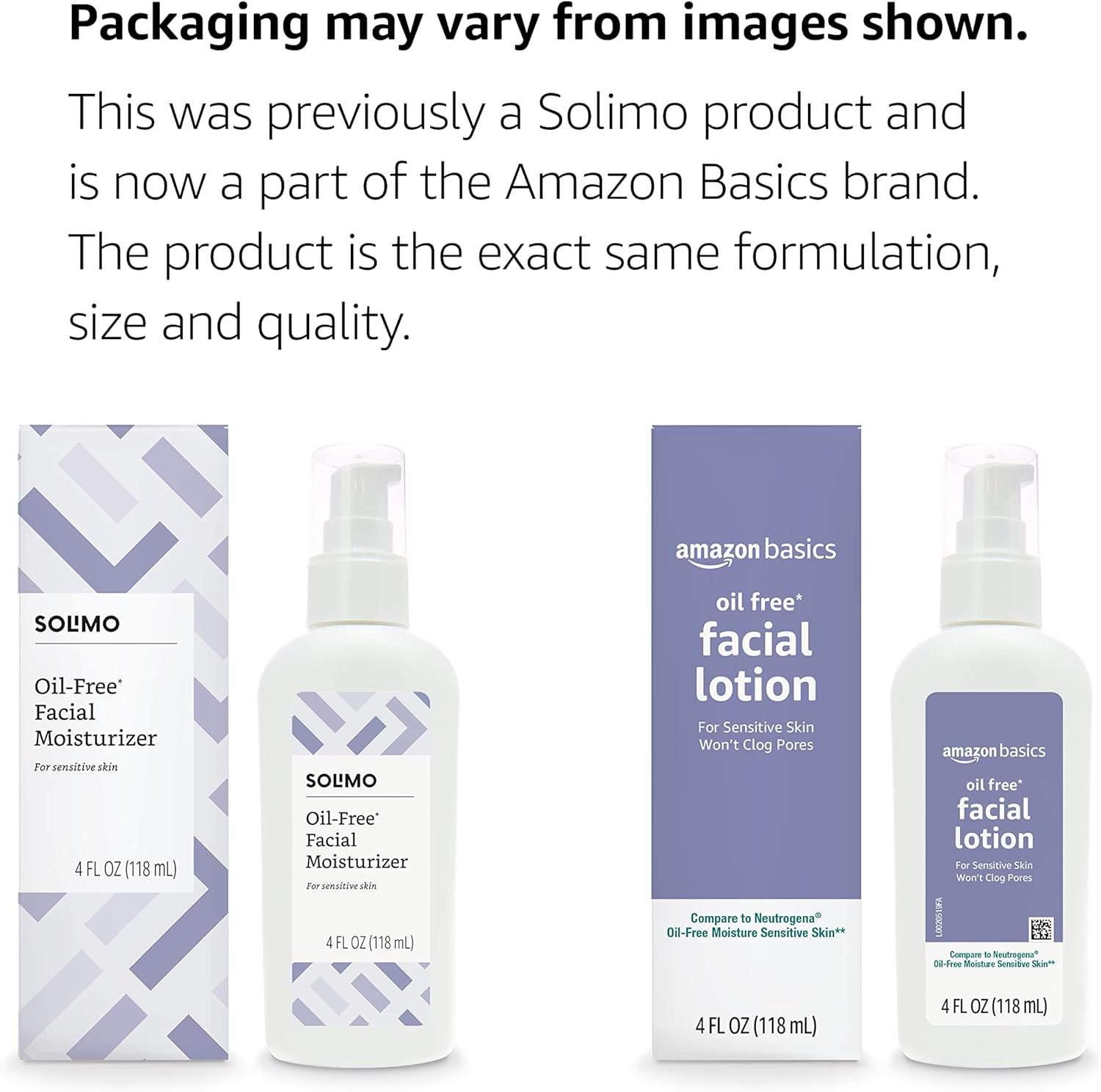 Amazon Basics Oil-free Facial Moisturizer for Sensitive Skin, Fragrance Free, Non-Comedogenic, 4 Fluid Ounce (Previously Solimo) - Image 3