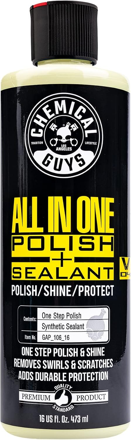 Chemical Guys, All-in-One Polish, Shine & Paint Sealant, One Step, 16 oz | Hand or machine friendly, clear coat restorer, for most automotive paint, clear coat, gel coat boats, fiberglass RV panels - Image 2