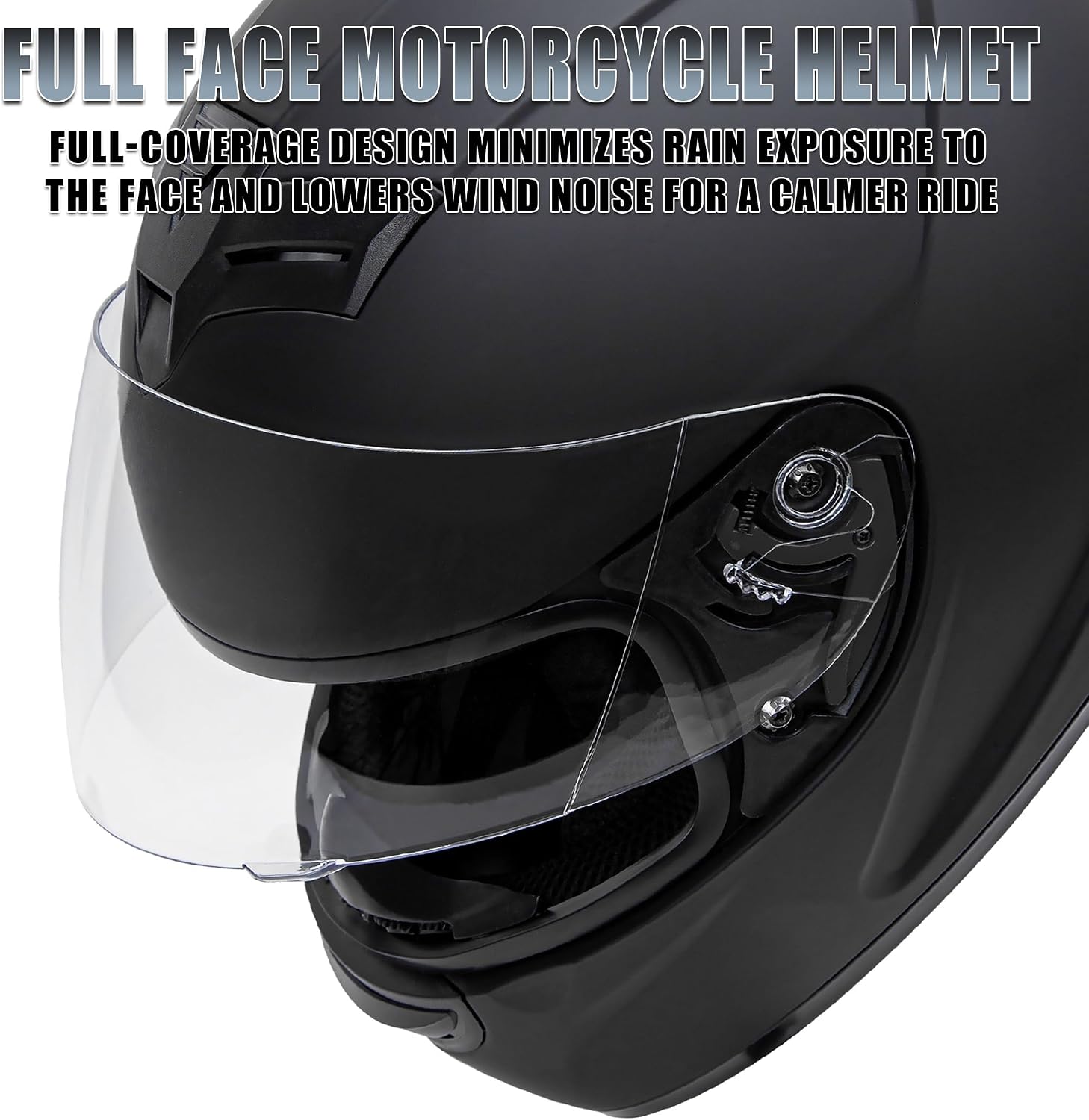 CARTMAN Lightweight Full Helmet Large, DOT Approved Racing with Visor | Matte black half helmet. Adult/Teen. DOT ABS, vented, weatherproof, adjustable. Goggles/gloves. Street, dirt, snow. - Image 4