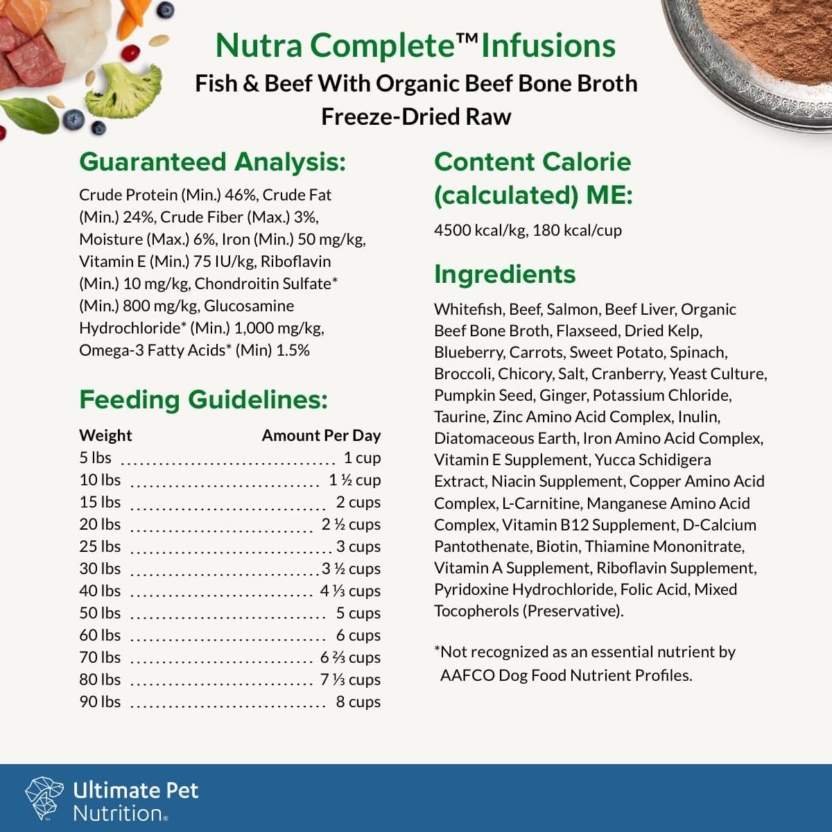 ULTIMATE PET NUTRITION Nutra Complete Bone Broth Infusions, 100% Freeze Dried Raw Veterinarian Formulated Dog Food with Antioxidants Prebiotics and Amino Acids, (3 Pound, Bone Broth Fish) - Image 5