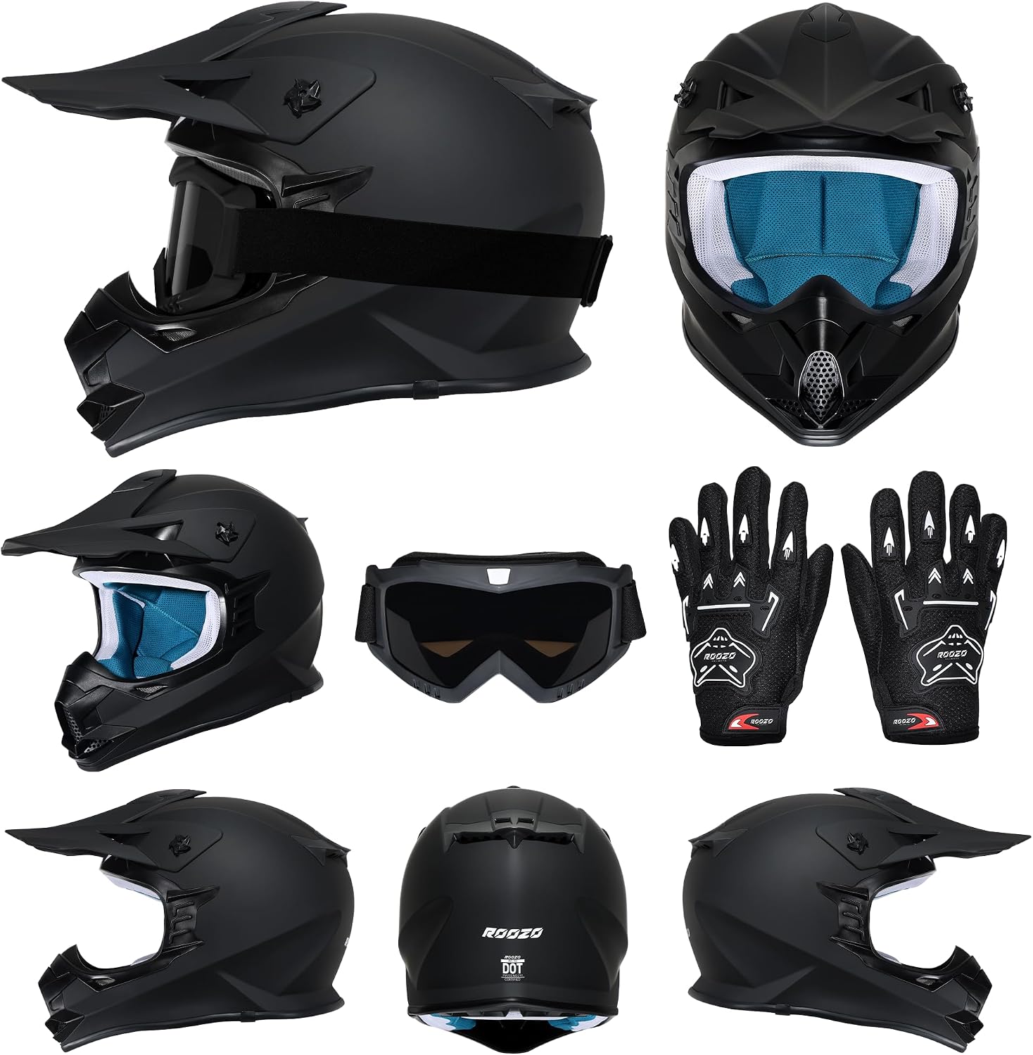 Kids Dirt Bike Helmets Youth ATV Helmet, Kids Motocross Helmet DOT Approved | Full Face Riding Gear Set with Goggles, Gloves & Visor for Teens, Fits Dirtbike, Off Road, UTV, BMX, Four Wheeler, Motorcycle - Image 8