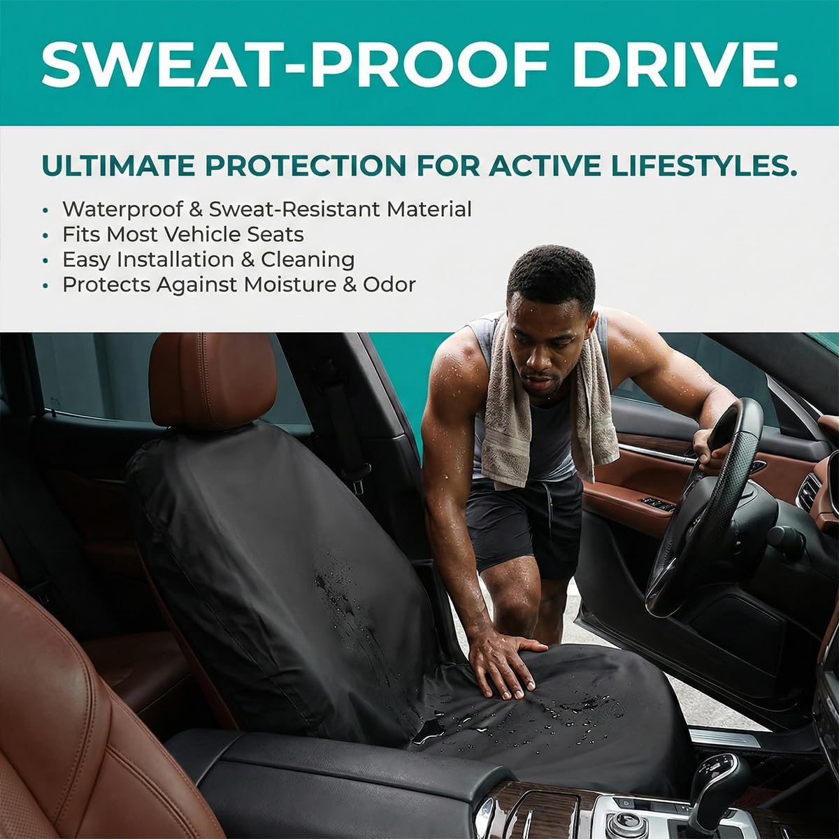 Car Seat Cover, Non-Slip Waterproof Scratch Proof Vehicle Front Seat Protector, Automotive Interior Chair Protective Cover, Universal for Motorhome Automobile Truck - Image 7