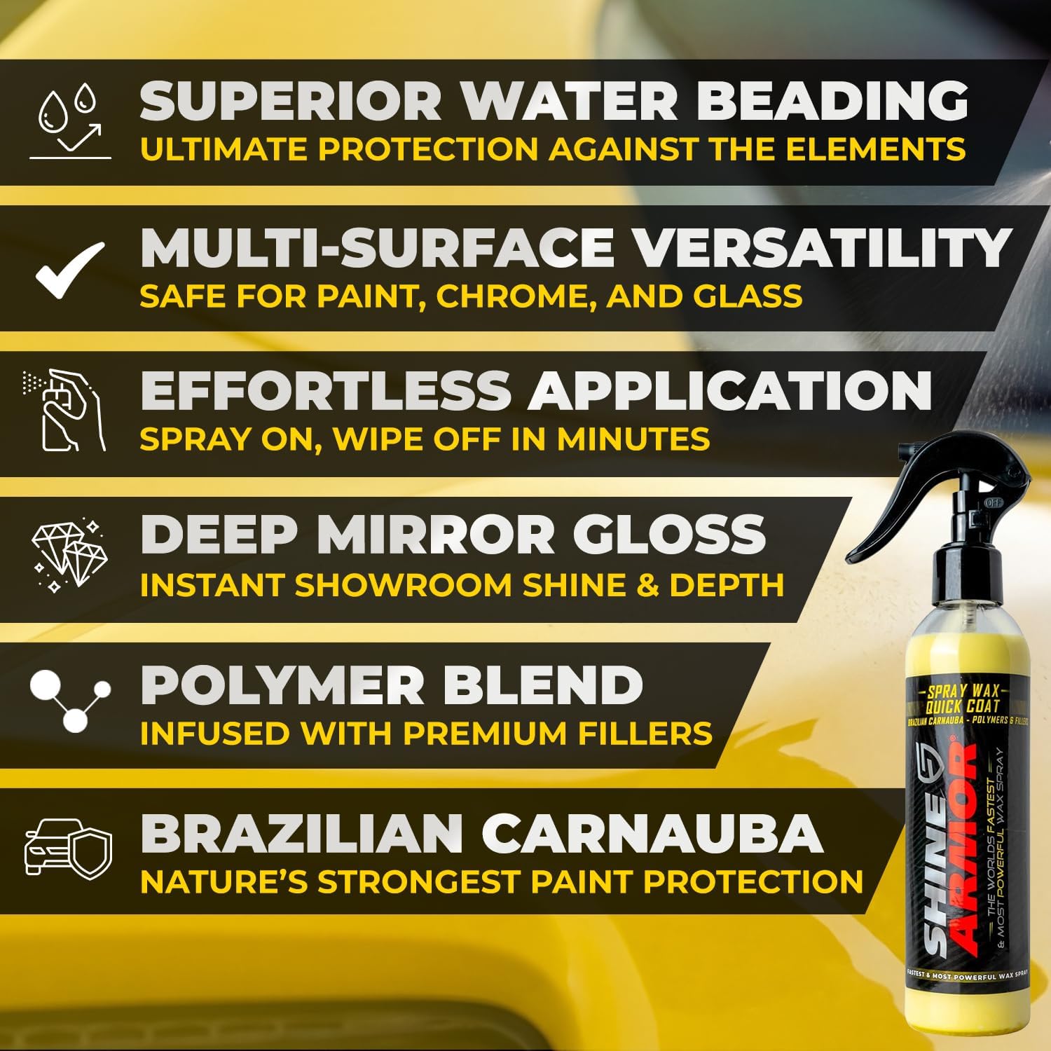 Car Spray Wax for Car Detailing - Quick and Easy Carnauba Liquid Car Wax Spray for Instant Gloss and Protection - Multi Surface Premium Brazilian Carnauba Car Wax Polish for All Vehicle Types - Image 8