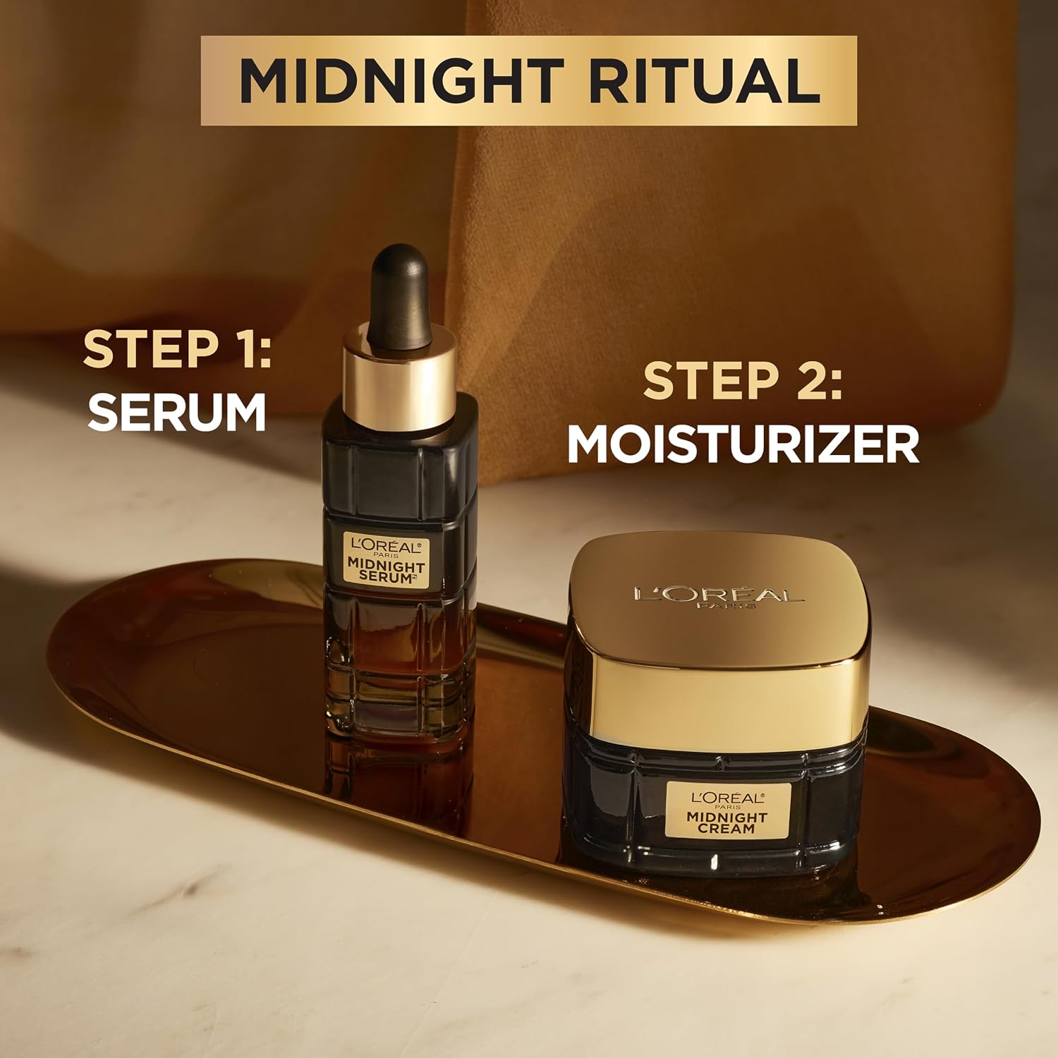 L'Oreal Paris Age Perfect Anti-Aging Midnight Cream, Face Moisturizer with Shea Butter to Reduce Wrinkles and Firm Skin, 1.7oz + Serum Sample - Image 7
