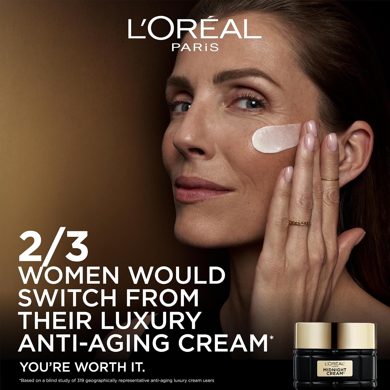 L'Oreal Paris Age Perfect Anti-Aging Midnight Cream, Face Moisturizer with Shea Butter to Reduce Wrinkles and Firm Skin, 1.7oz + Serum Sample - Image 9
