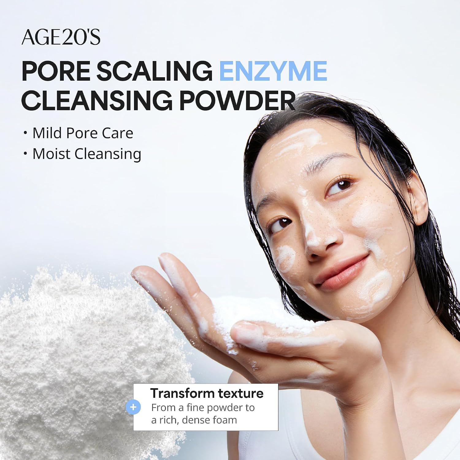 AGE20'S Pore Scaling ENZYME Cleansing Powder | Mild Exfoliating Face Cleanser with Clay for Sensitive Skin, Blackhead & Whitehead Removal, Deep Pore Care Korean Skincare, 2.11 oz (60g) - Image 4