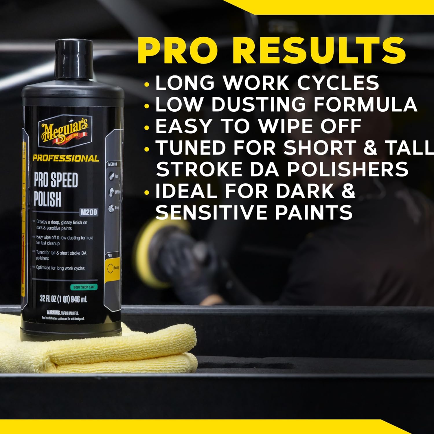Meguiar's Professional Pro Speed Polish M200 - Extremely User-Friendly Professional Car Polish for Light Defect Removal While Creating High-Goss Finish, Get Easy Polishing with Amazing Results -32oz - Image 9