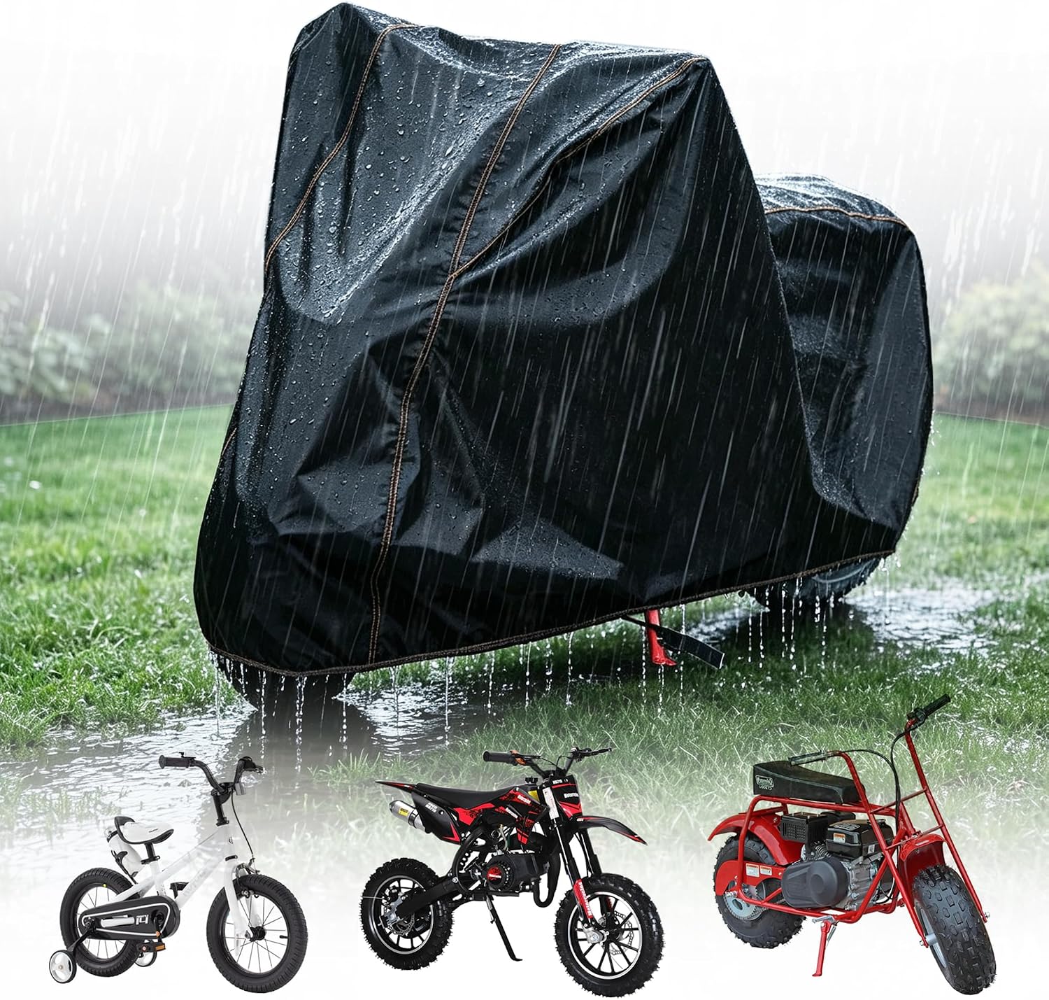 Chikia Mini Bike Cover Outdoor,Minibike Cover Waterproof,Compatible with Coleman CT200U CT200U-EX BT200X RT200 B200R B200RSV Massimo Baja Trail Master Accessories,Protection,Dustproof - Image 2