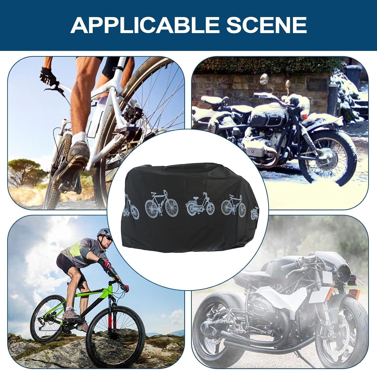 Bike Bicycle Cover Waterproof Dustproof- 190T Bike Cover for 1 or 2 Bikes, Indoor and Outdoor Use, Bike Cover Rain Sun UV Wind Snow Proof Resistant - Image 3