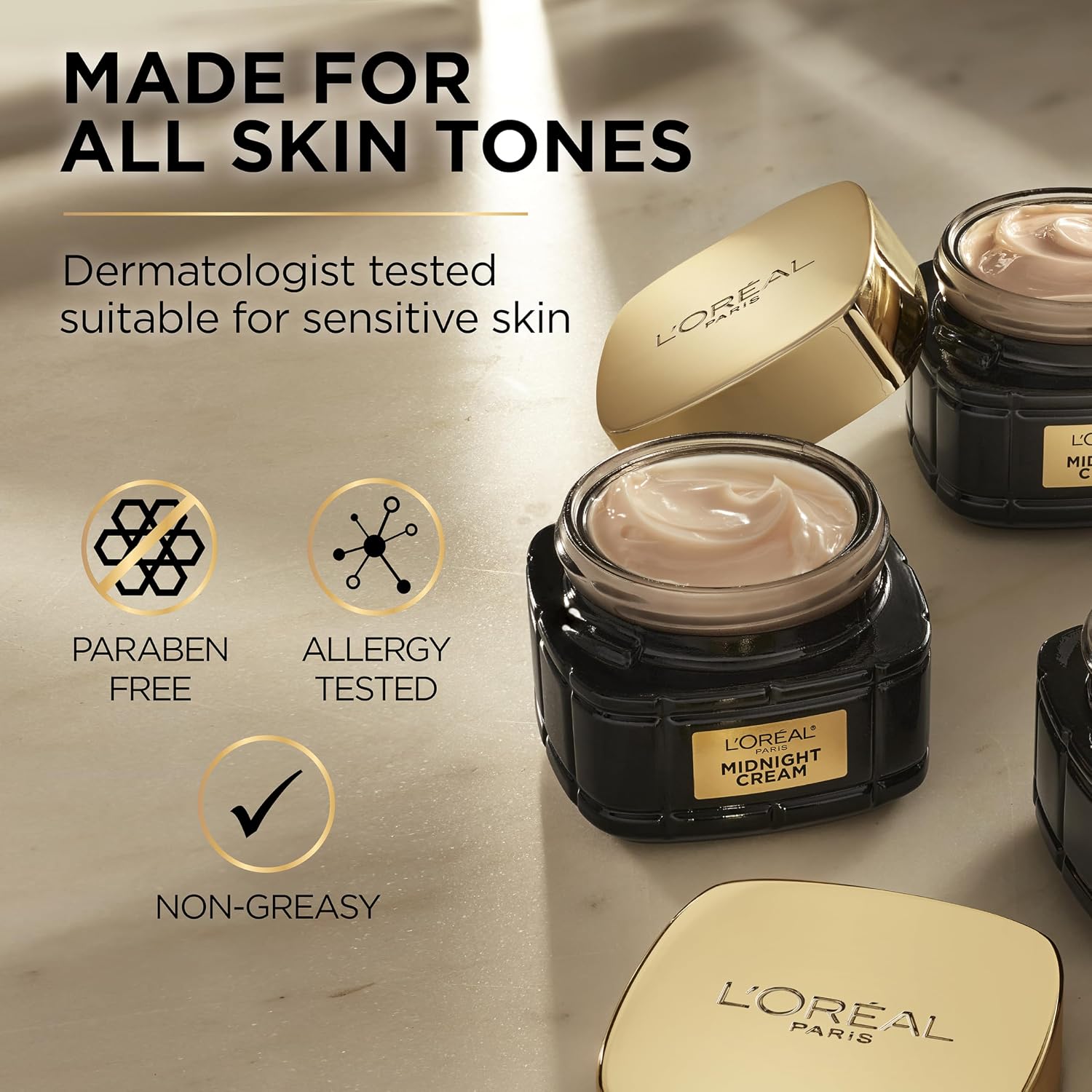 L'Oreal Paris Age Perfect Anti-Aging Midnight Cream, Face Moisturizer with Shea Butter to Reduce Wrinkles and Firm Skin, 1.7oz + Serum Sample - Image 8