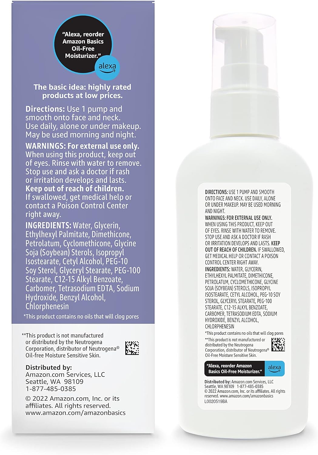 Amazon Basics Oil-free Facial Moisturizer for Sensitive Skin, Fragrance Free, Non-Comedogenic, 4 Fluid Ounce (Previously Solimo) - Image 4