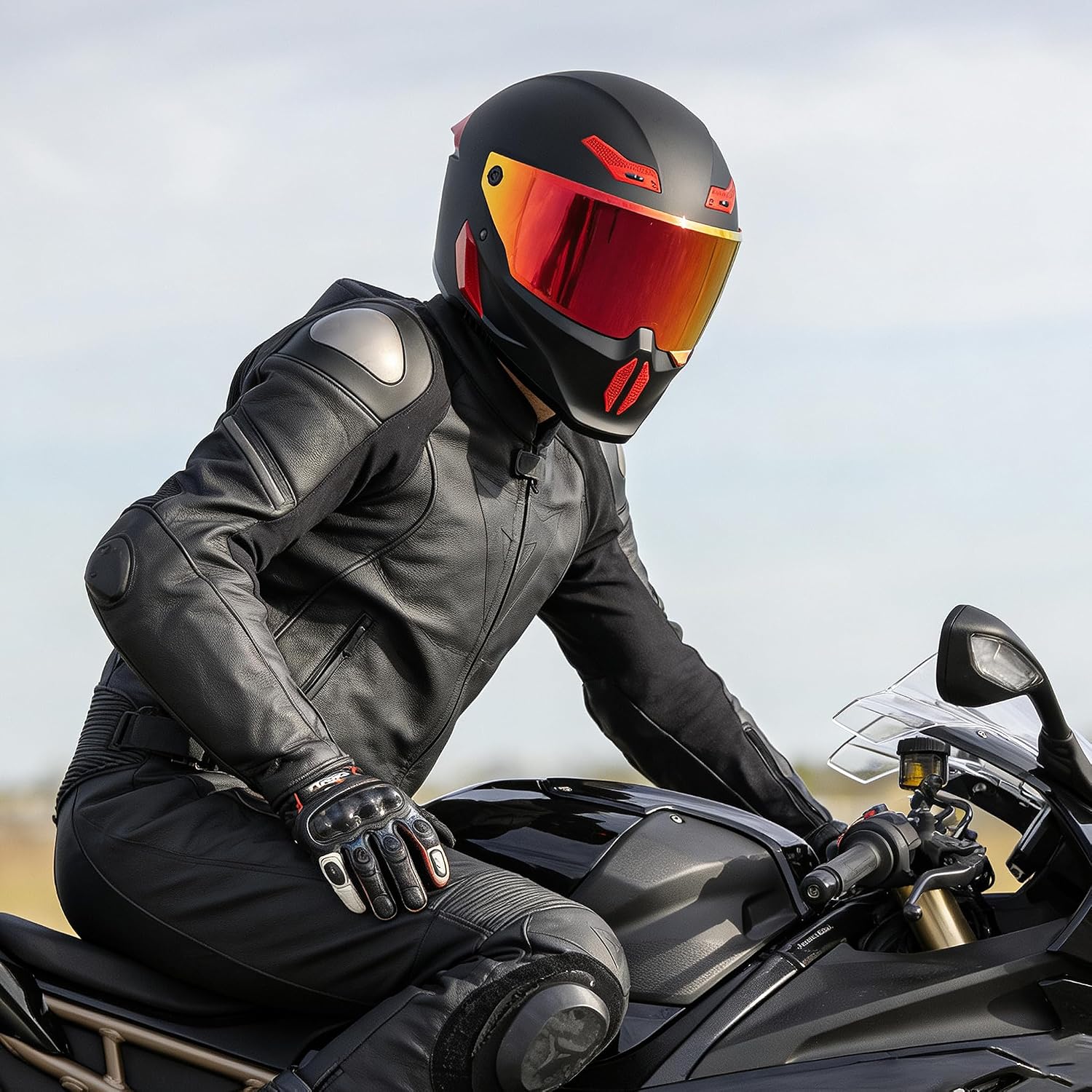 Motorcycle Helmets for Adult Men Women,MG666 Full Face Helmet | DOT Approved Retro Motorbike Racing Street Bike Helmets with 2 Visors & Carry Bag,Washable Liner,Multiple Ventilation System - Image 8