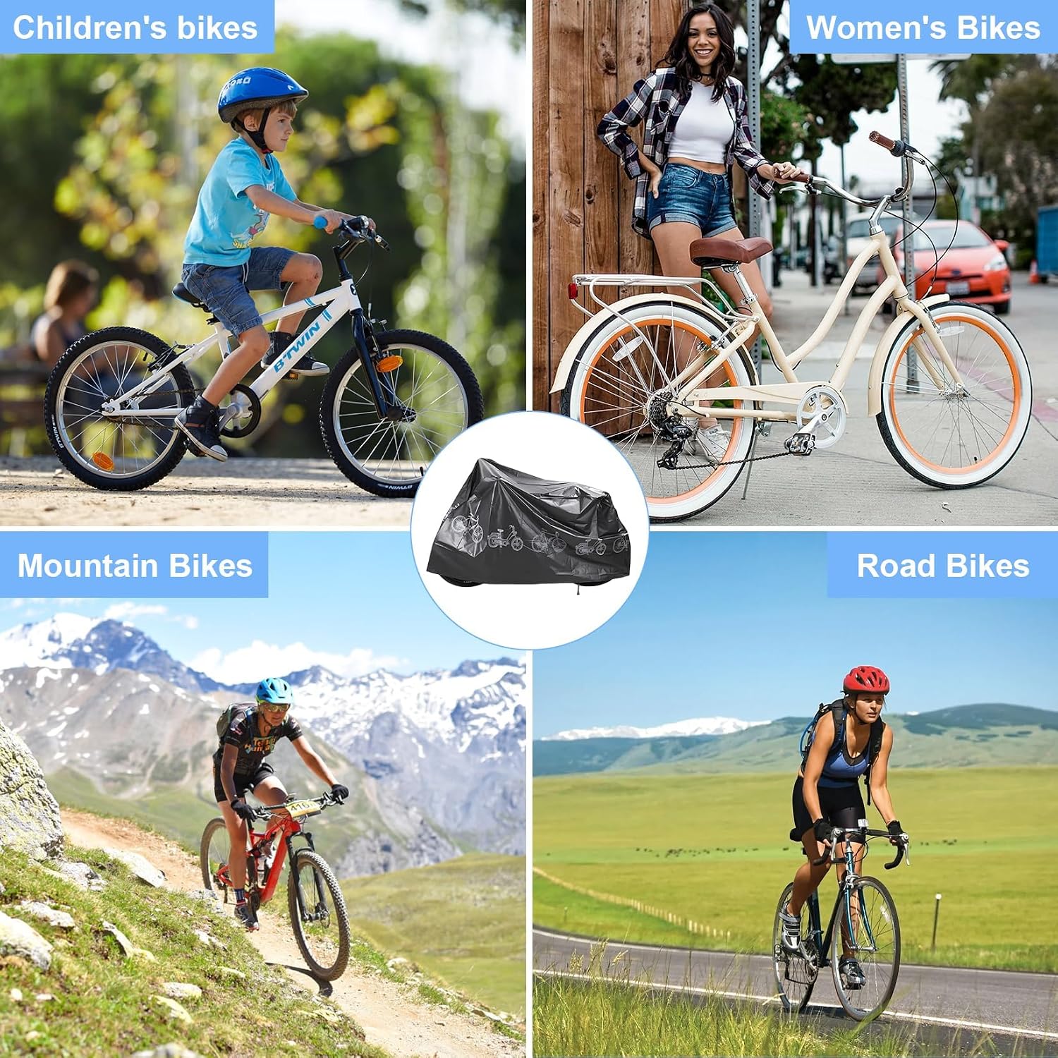 Bike Bicycle Cover Waterproof Dustproof- 190T Bike Cover for 1 or 2 Bikes, Indoor and Outdoor Use, Bike Cover Rain Sun UV Wind Snow Proof Resistant - Image 6