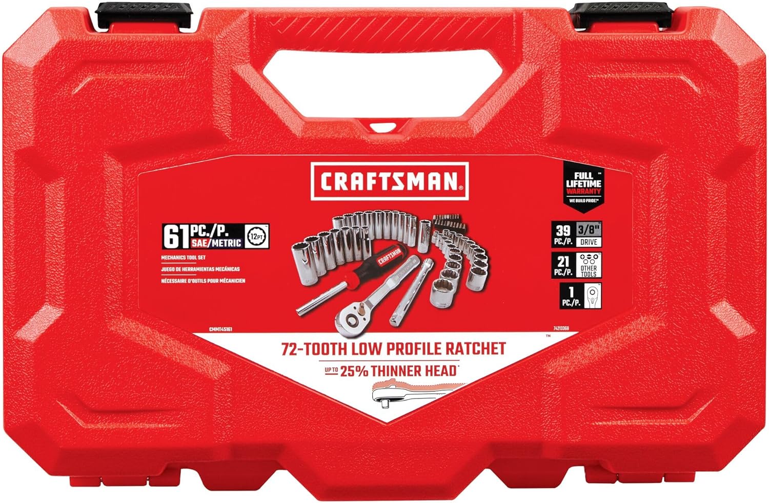 CRAFTSMAN Mechanics Tool Set, 3/8 Inch Drive, 61 Piece (CMMT45161) - Image 7