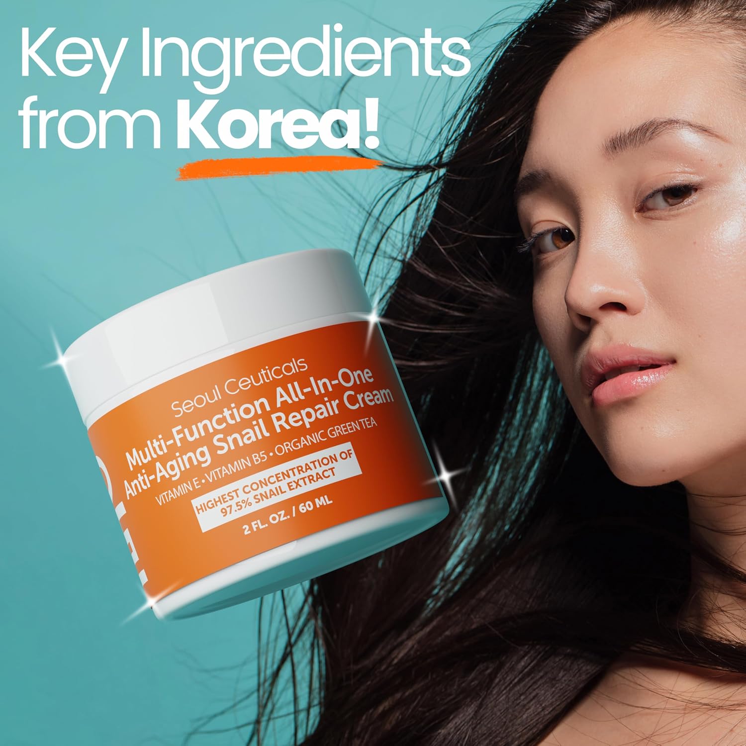 SeoulCeuticals 97.5% Snail Mucin Korean Face Moisturizer Day & Night Cream | 2oz Anti Wrinkle Anti Aging Repair, Natural Organic Cruelty Free Skin Care, K Beauty Facial Skincare for Oily Normal Dry Skin - Image 9