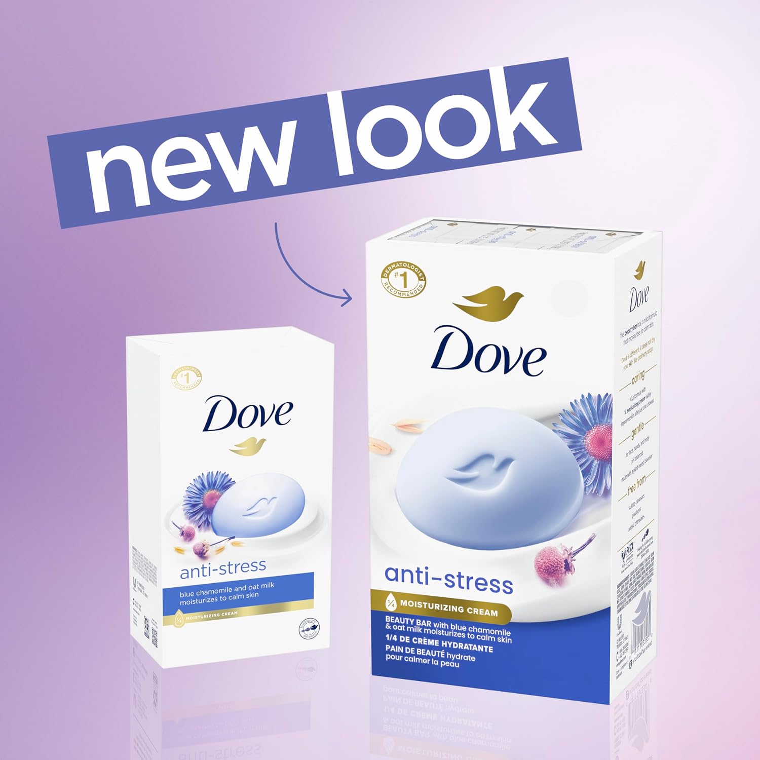 Dove Beauty Bar Gentle Cleanser Anti-Stress Cream Bar Moisturizes To Calm Skin Gentle Bar Soap Cleanser Made With 1/4 Moisturizing Cream 6 pack - Image 4