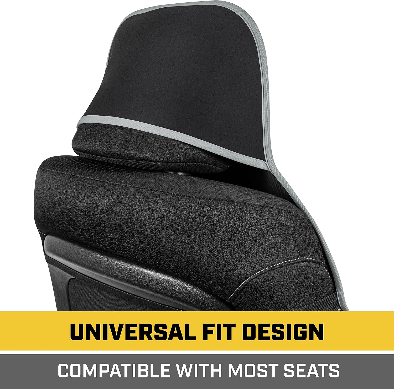 CAT® Waterproof Car Seat Covers for Front Seats, 2 Pack with Gray Trim – Durable Neoprene Seat Covers for Cars, Universal Fit for Most Cars Trucks SUV, Ideal Seat Protector for Vehicle Car Seats - Image 5