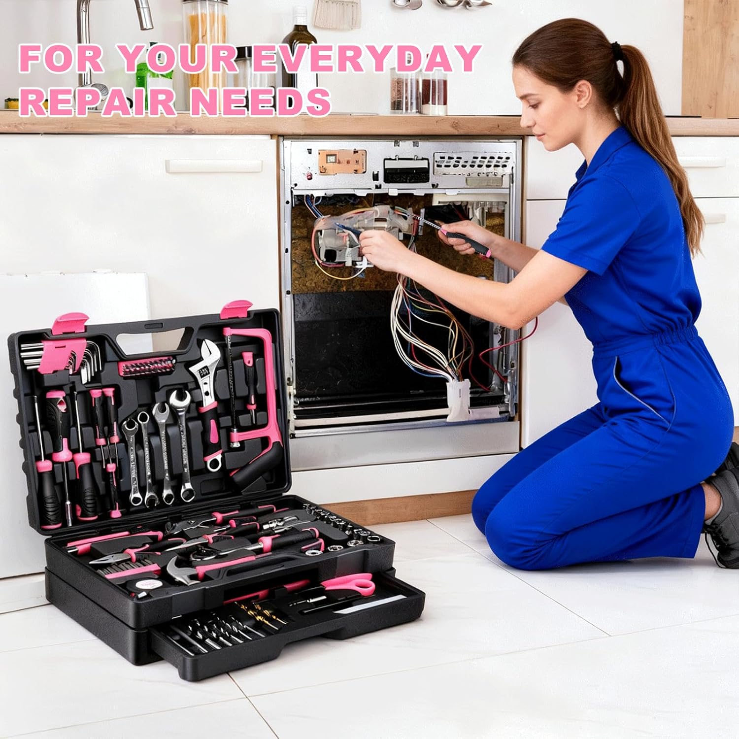 412 Piece Tool Set, Home Repair & Auto Tool Kit with Storage Organizer | Toolbox Storage Case for Women & Men, Perfect for Homeowner, Diyer, Handyman, DIY - Image 6