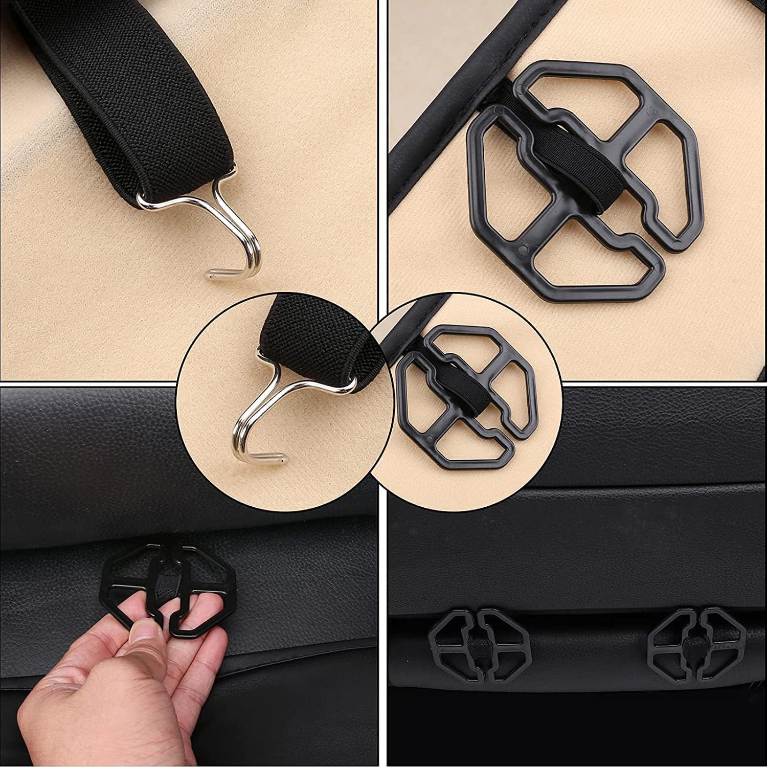 Coverado Seat Covers, Car Seat Covers Front Seats, Car Seat Cover, Car Seat Protector Waterproof, Car Seat Cushion Nappa Leather, Black Seat Covers for Cars Carseat Cover Universal Fit for Most Cars - Image 10