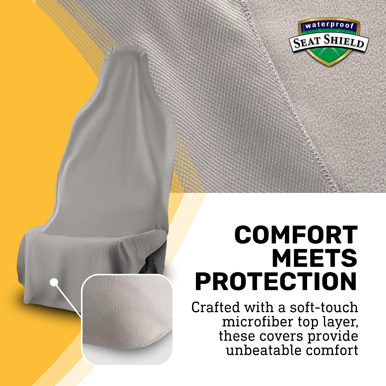 UltraSport Waterproof Towel Car Seat Cover, Universal Fit, Sweatproof & Odor-Resistant Front Seat Protector, Quick-Dry, Machine Washable for Gym, Pets, Travel, Outdoor Adventures, Gray - Image 6