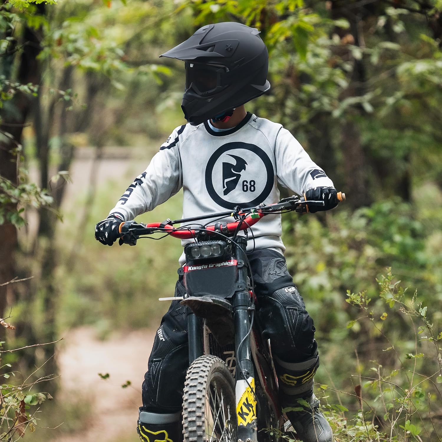 Kids Dirt Bike Helmets Youth ATV Helmet, Kids Motocross Helmet DOT Approved | Full Face Riding Gear Set with Goggles, Gloves & Visor for Teens, Fits Dirtbike, Off Road, UTV, BMX, Four Wheeler, Motorcycle - Image 9