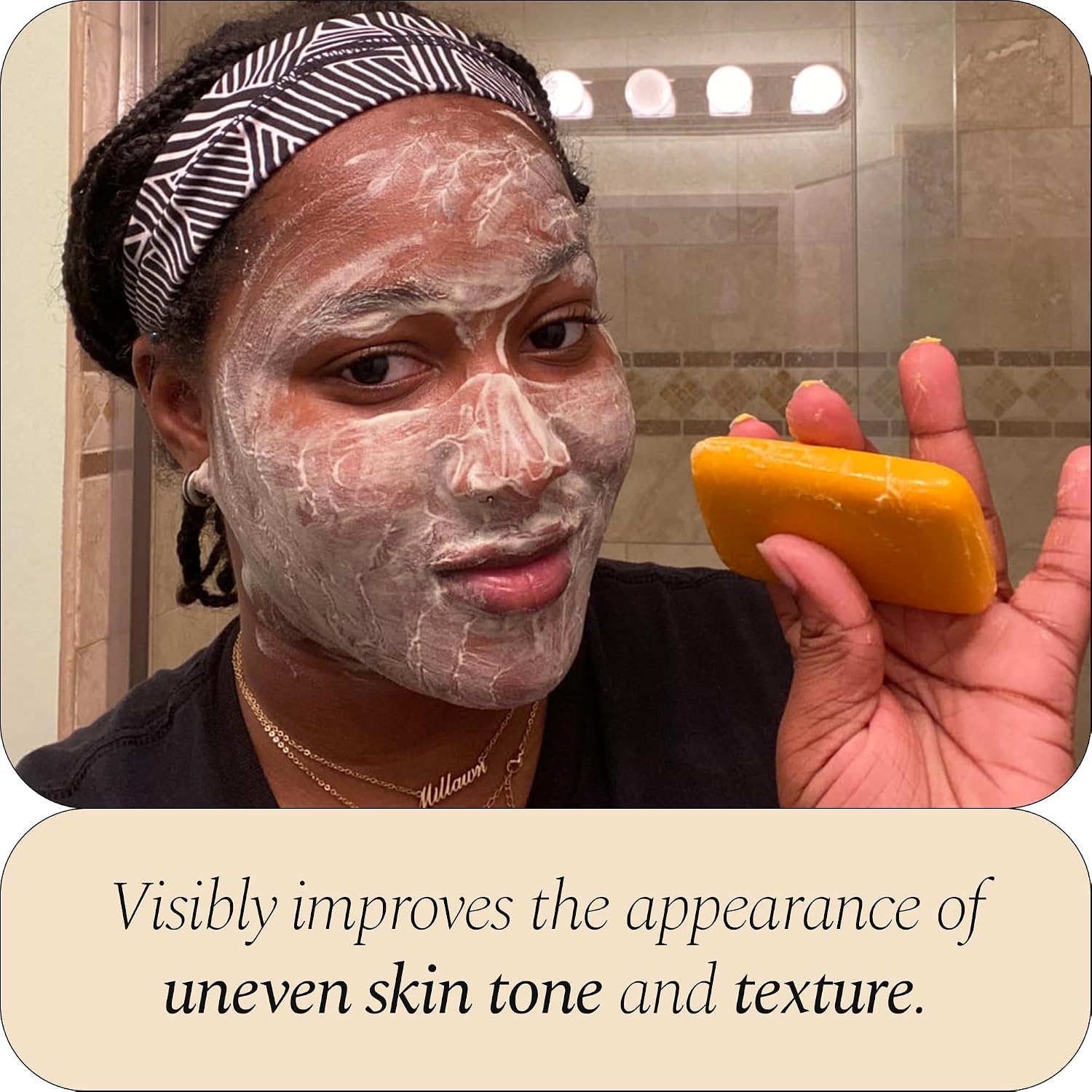 Glo Melanin Turmeric Brightening Soap with Vitamin C, Alpha Arbutin & Oats | 113g, For Face - Body - Dark Spots, All Natural, Vegan, Paraben-Free, Sulfate-free, For Melanin-Rich Skin, Made in USA - Image 7