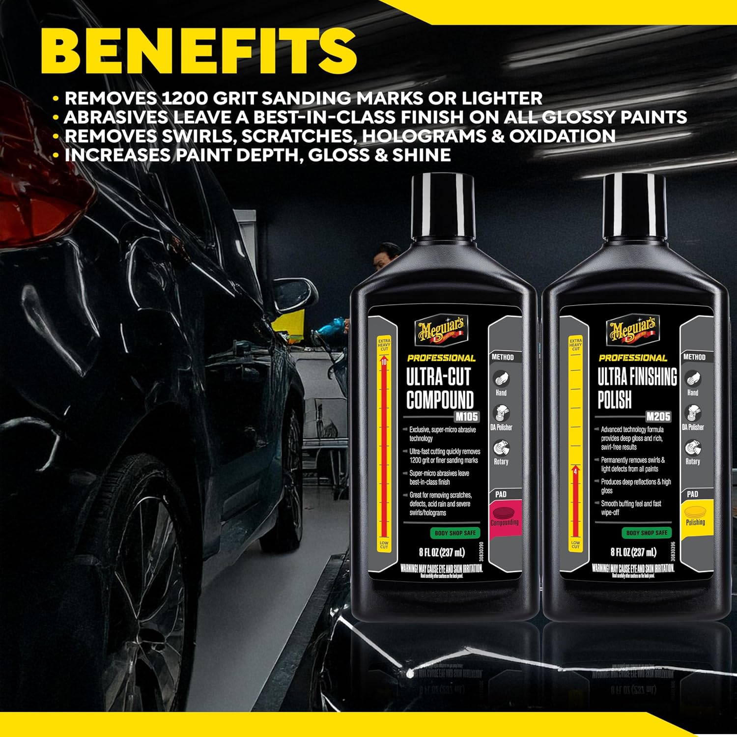 Meguiar’s Mirror Glaze Bundle, Polishing Compound Kit —Includes Ultra-Cut Compound And Ultra-Finishing For Scratch-Free Exterior Gloss; For Car Paint On Cars, Trucks & Suvs - Image 9