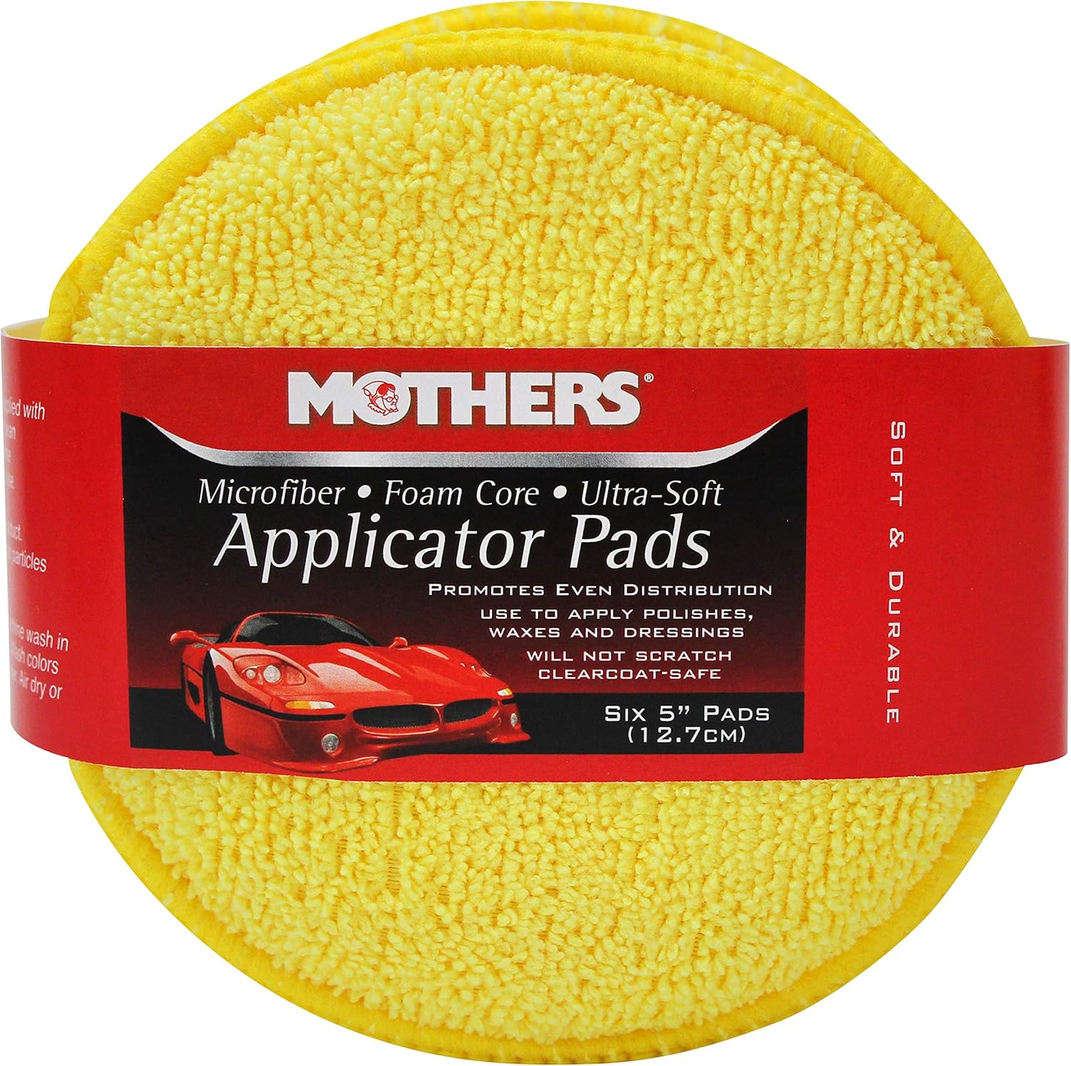 Mothers Microfiber Polishing Pad and Cleaning Pads for Car Detailing, 5 Inch Diameter, Yellow, 6 Pack - Image 7