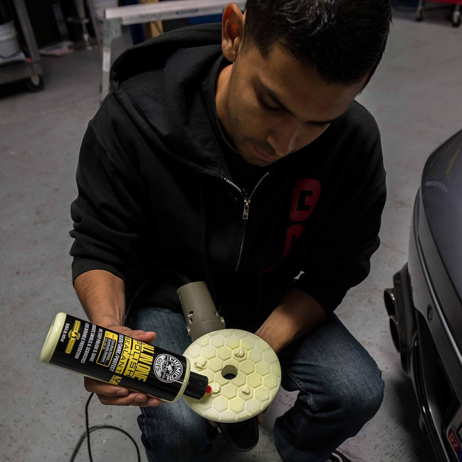 Chemical Guys, All-in-One Polish, Shine & Paint Sealant, One Step, 16 oz | Hand or machine friendly, clear coat restorer, for most automotive paint, clear coat, gel coat boats, fiberglass RV panels - Image 4