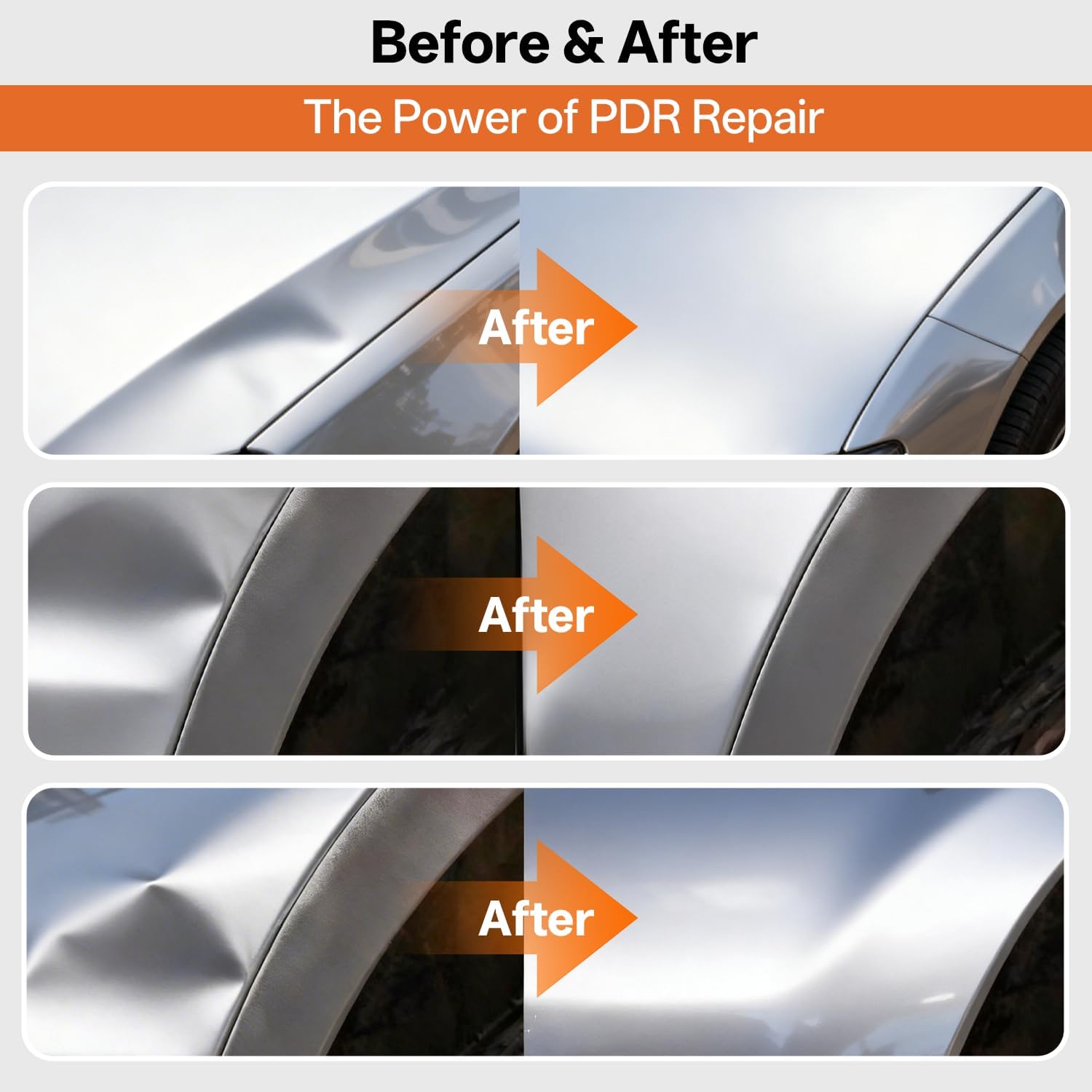 Paintless Dent Repair Kit for Car, PDR Paintless Dent Removal Tools | Dent Puller Kit with Dent Lifter & Pro Dent Puller Tabs, Auto Body Dent Puller for Car Dent Repair, Hail Damage Repair - Image 3