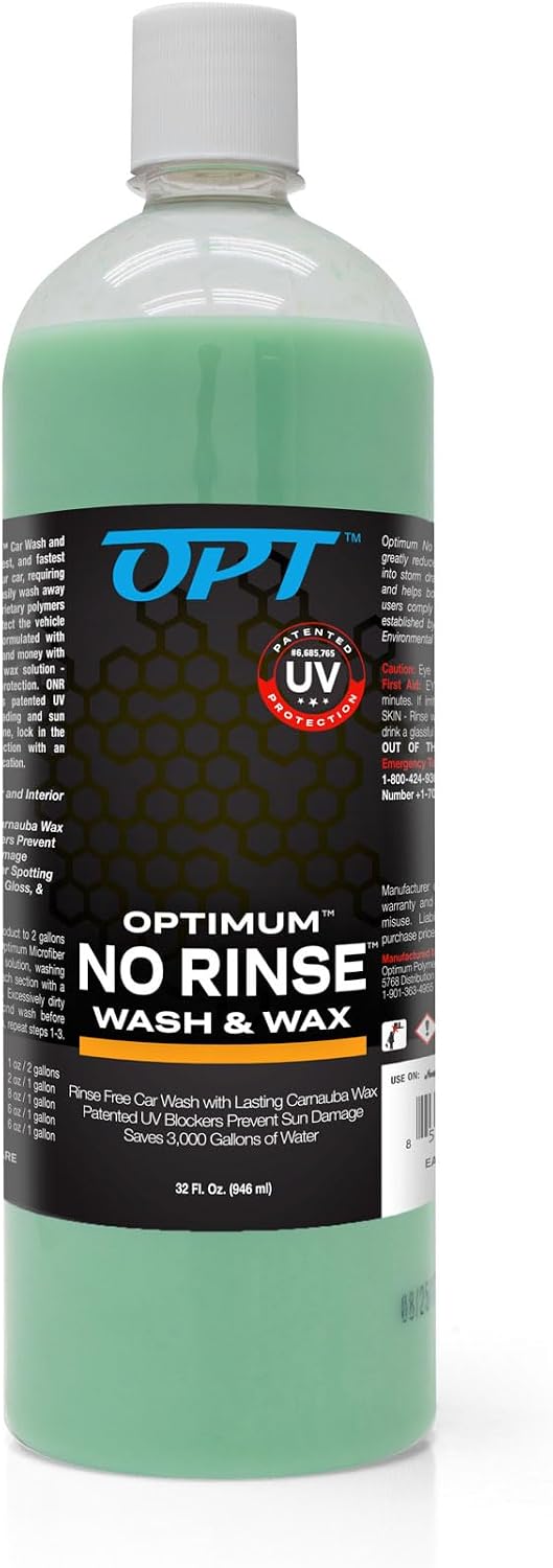 Optimum No Rinse Wash and Wax – Rinseless Car Wash Formulated with Carnauba Wax with UV Protection - For Cars, RVs, Trucks, Motorcycles and more (32 Oz) - Image 2