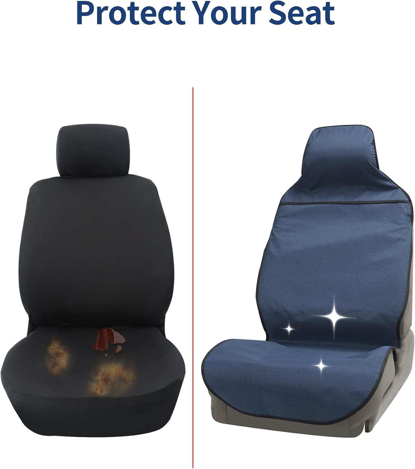 Waterproof Car Seat Cover Automotive Seat Covers for Cars Trucks and SUVs Car Seat Cover Protector Front Seats Navy-2 - Image 6