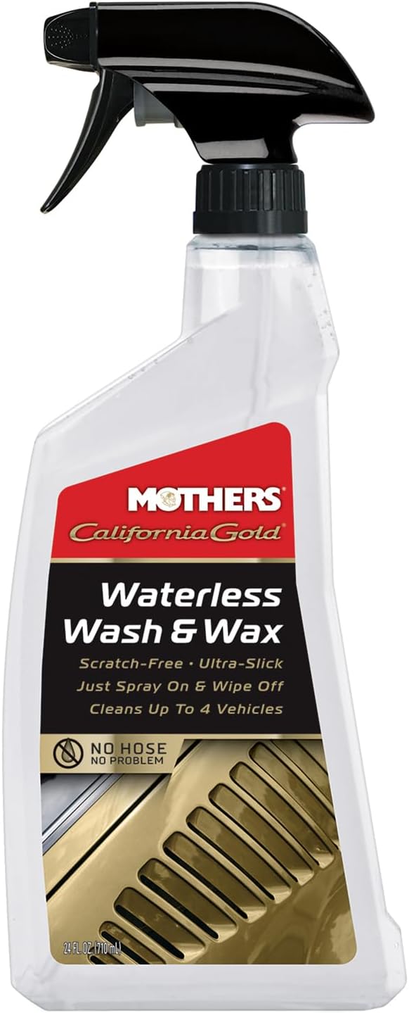 Mothers California Gold Waterless Wash & Wax, 24 oz. (05644) | Quick & Easy Car Care Without Water, Spray On & Wipe Off Ultra-Slick Formula Safely Removes Dirt & Grime Scratch-Free - Image 2