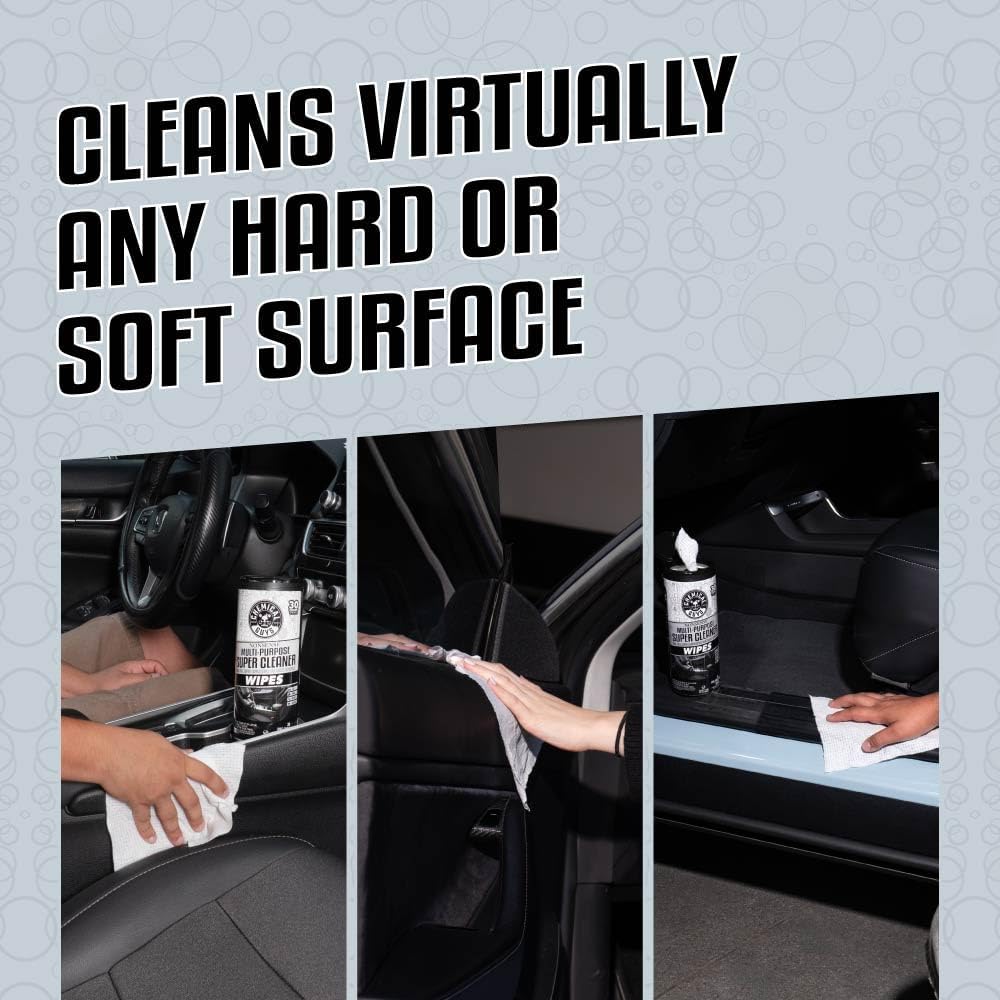 Chemical Guys, Nonsense Colorless All-Purpose Cleaner Wipes, 30 Ct Canister | Colorless, residue-free wipes clean vinyl, rubber, plastic, leather, carpet and upholstery, thirty per canister - Image 5