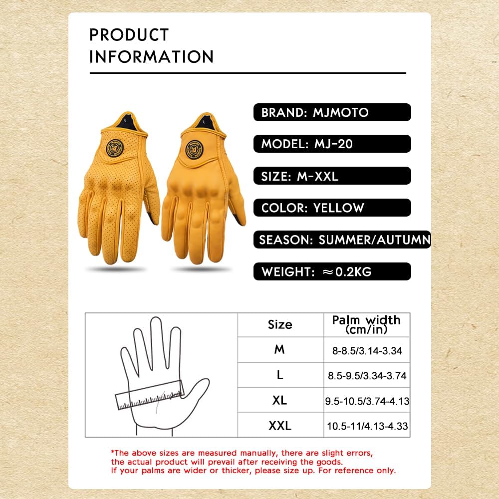 Classic Goat Leather Motorcycle Gloves, Touchscreen Breathable Summer Riding Gear for Men and Women - Image 7