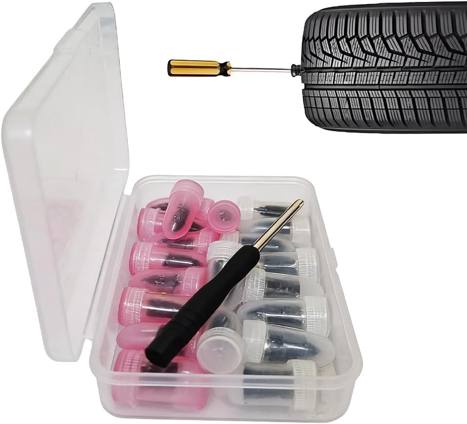 Tire Repair Rubber Nails Kit, 2026 New Vacuum Tire Repair Rubber Nail, Screw in Tire Repair Plugs, Fast Self-Service Tire Repair Tools for Car, Motorcycle, Truck, Two Sizes (40pcs(with screwdriver)) - Image 2